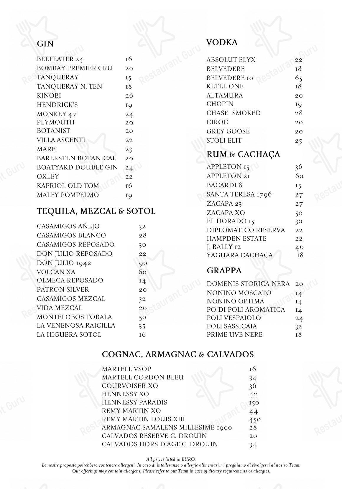 Gio's Restaurant & Terrace in Venezia - Menu