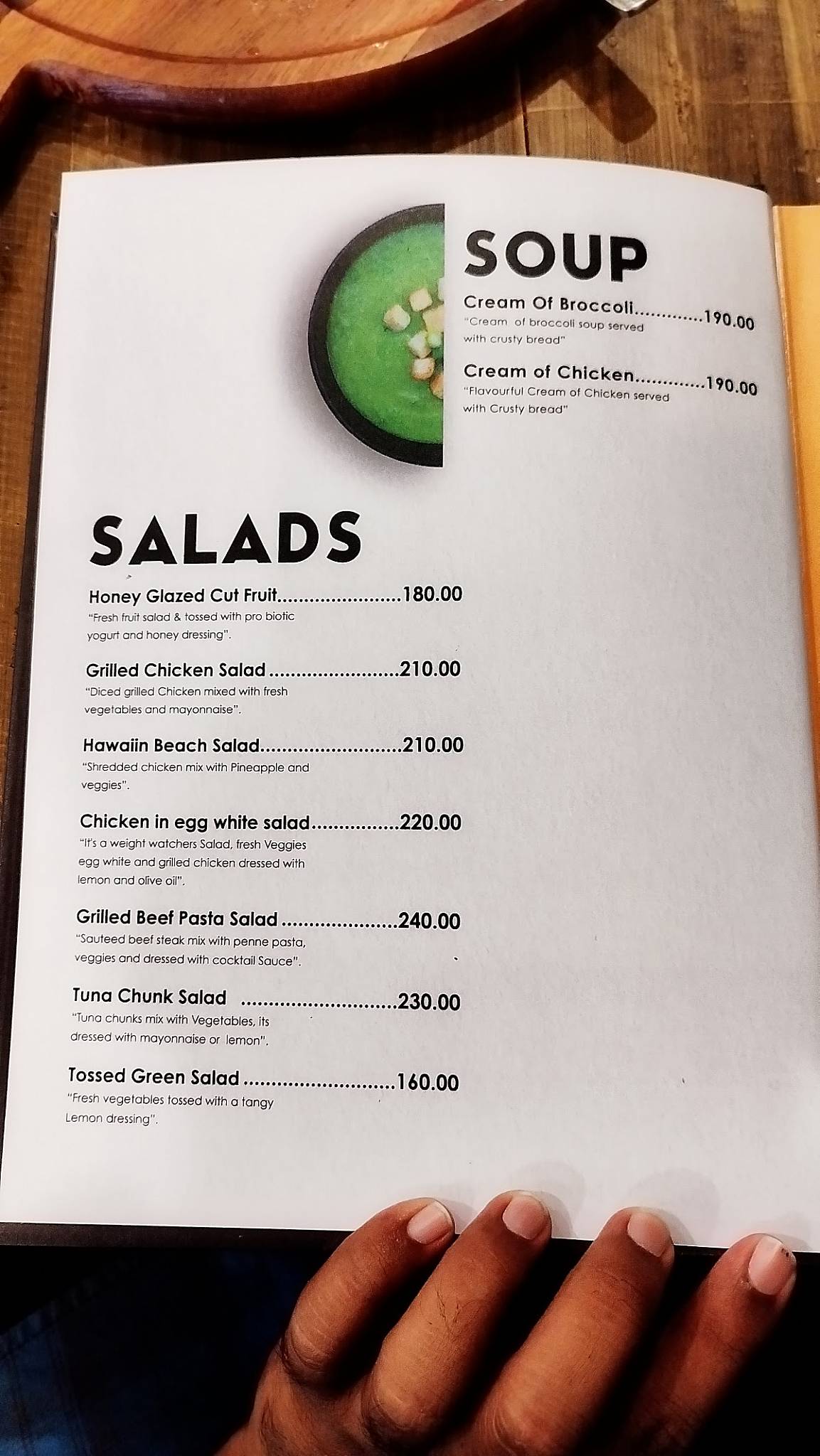 Golden Casa café menu