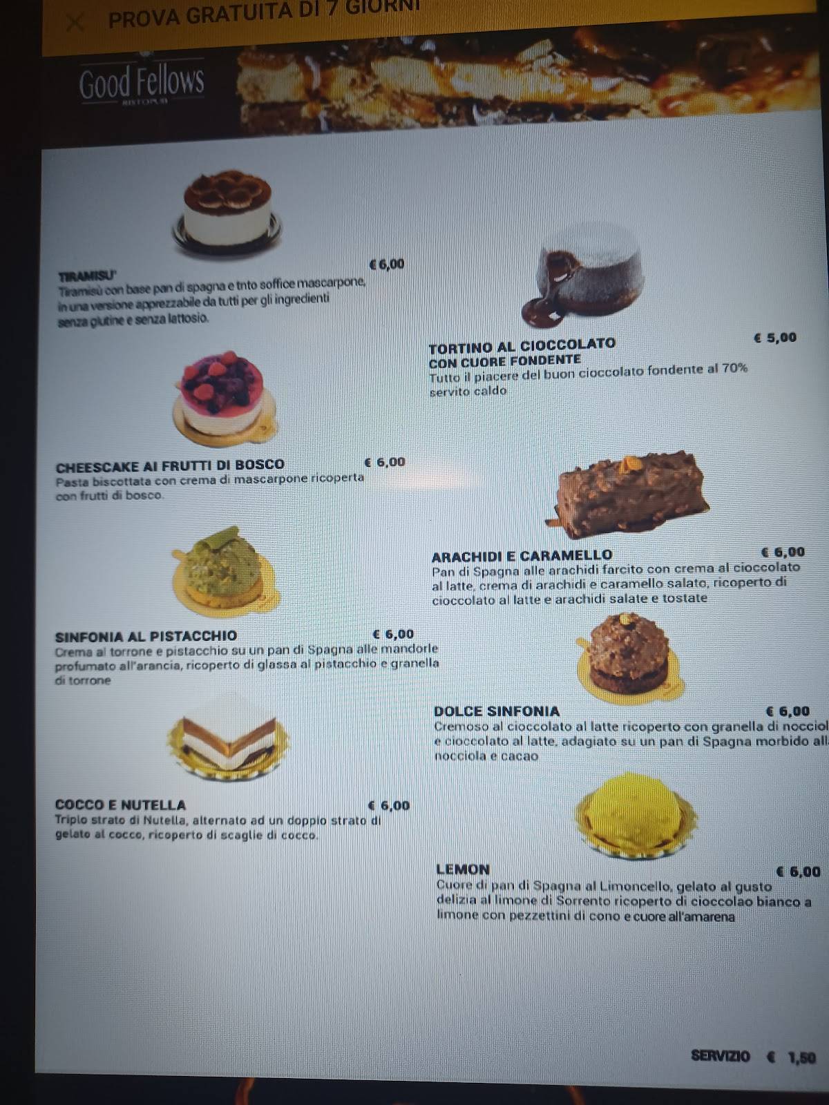 Menu di Good Fellows Pub 