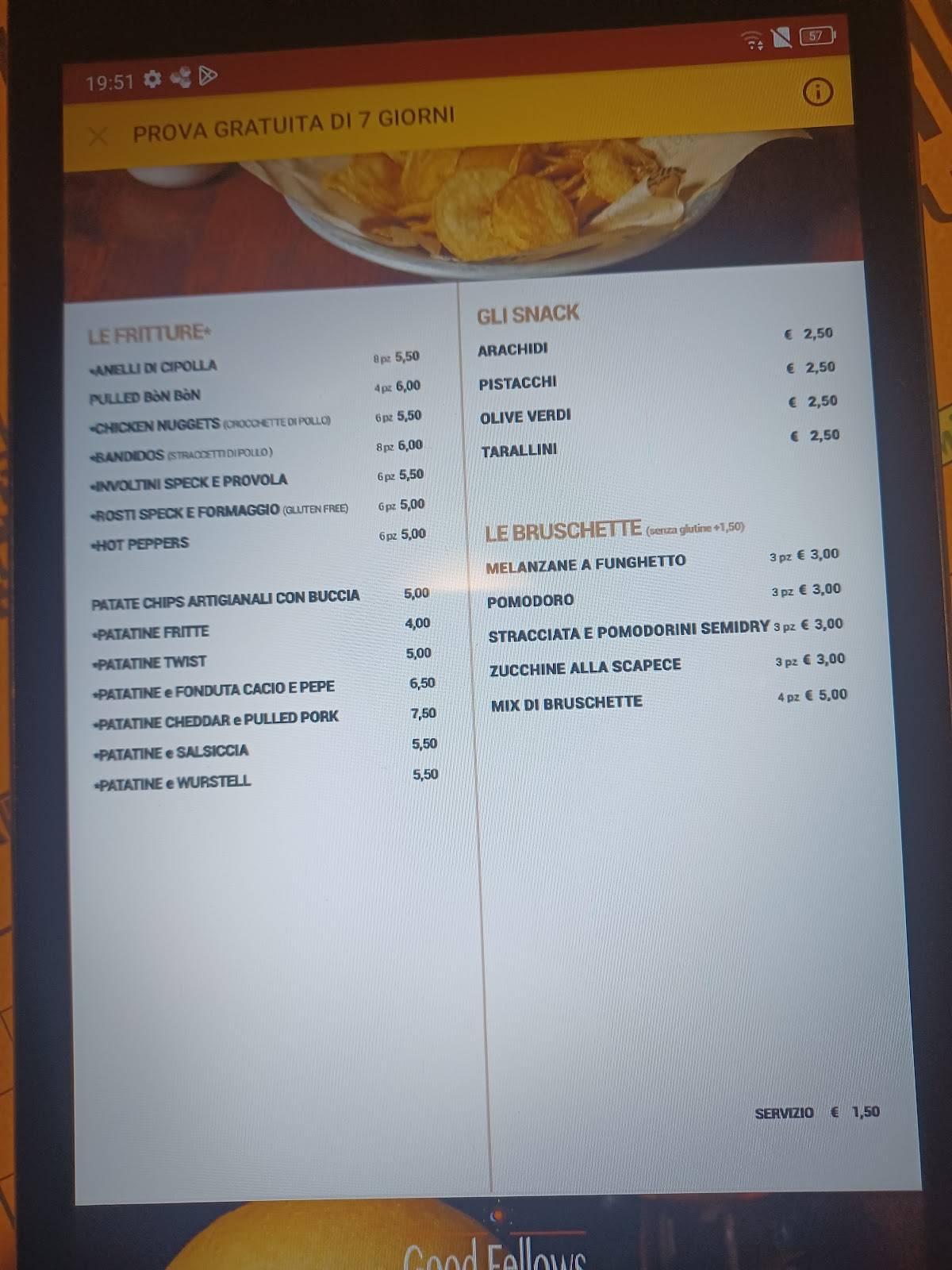 Menu di Good Fellows Pub 