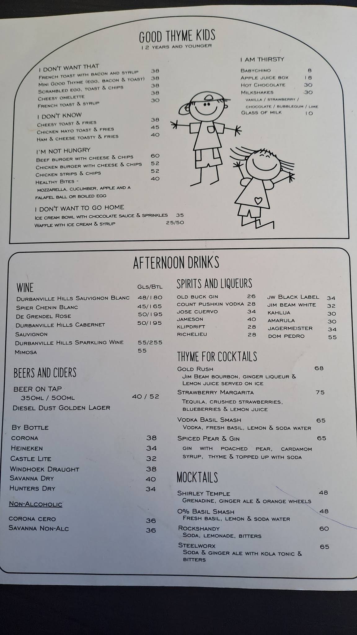 Menu At Good Thyme Cafe Milnerton Cape Town menu-at-good-thyme-cafe-milnerton-cape-town