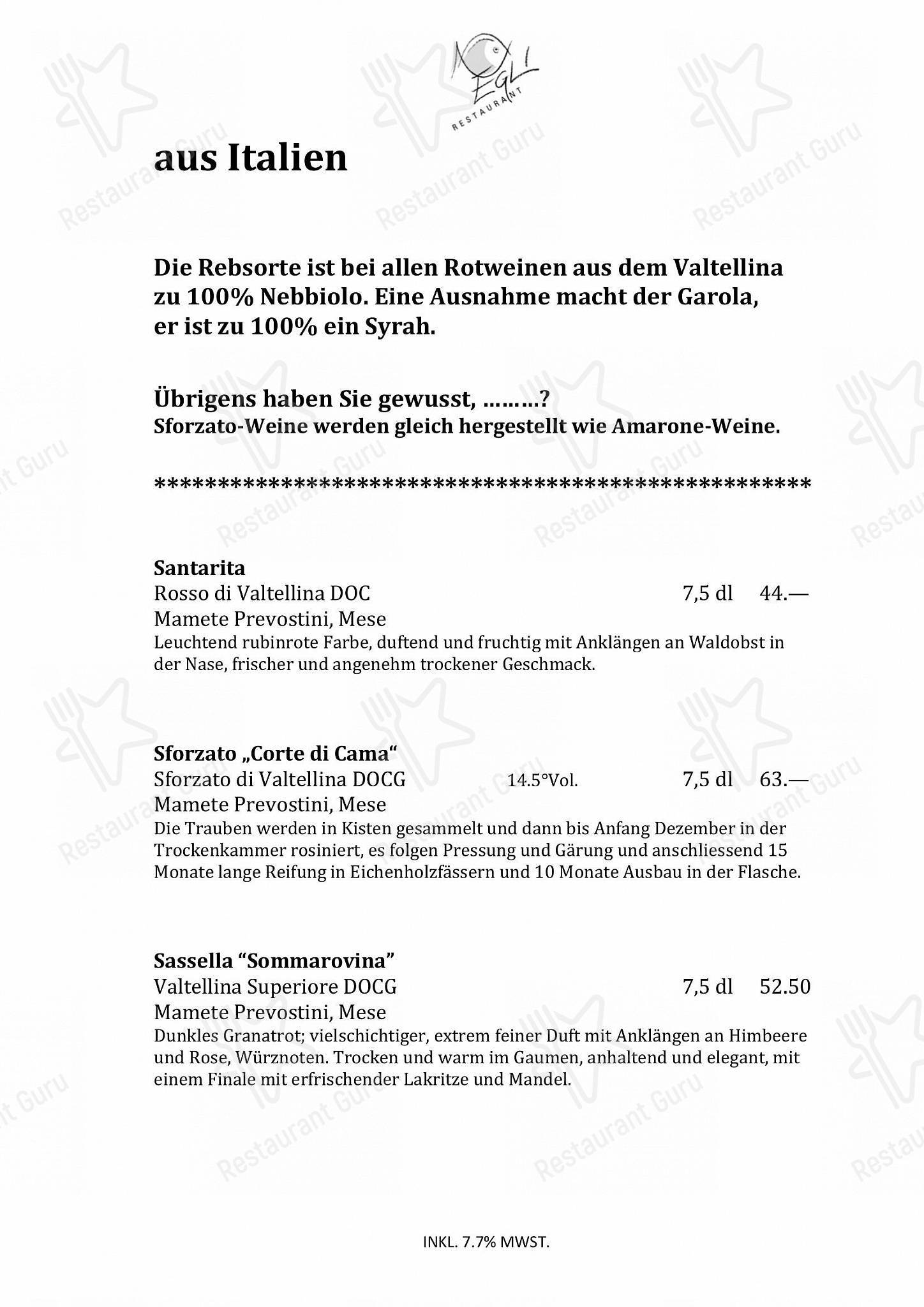 Restaurant Egli in Gossau - Boronia Catering Menu Pack