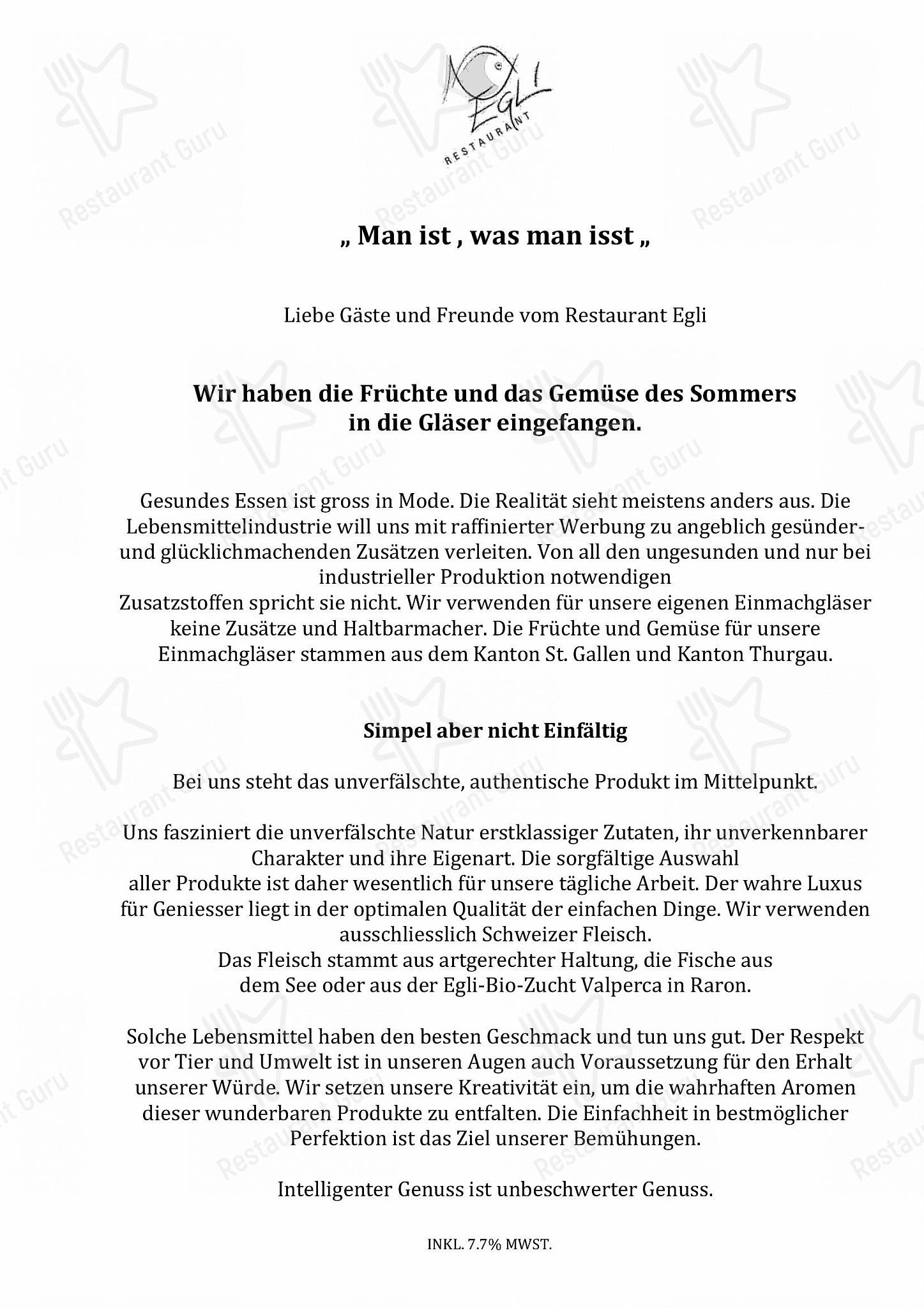 Boronia Catering Menu Pack per Restaurant Egli in Gossau