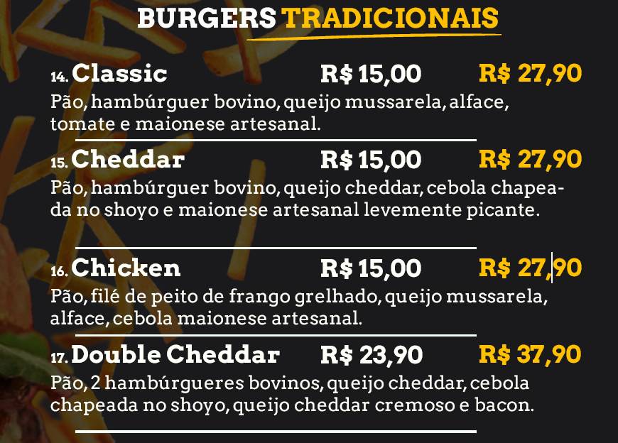 Grab’s Burger & Grill cardápio