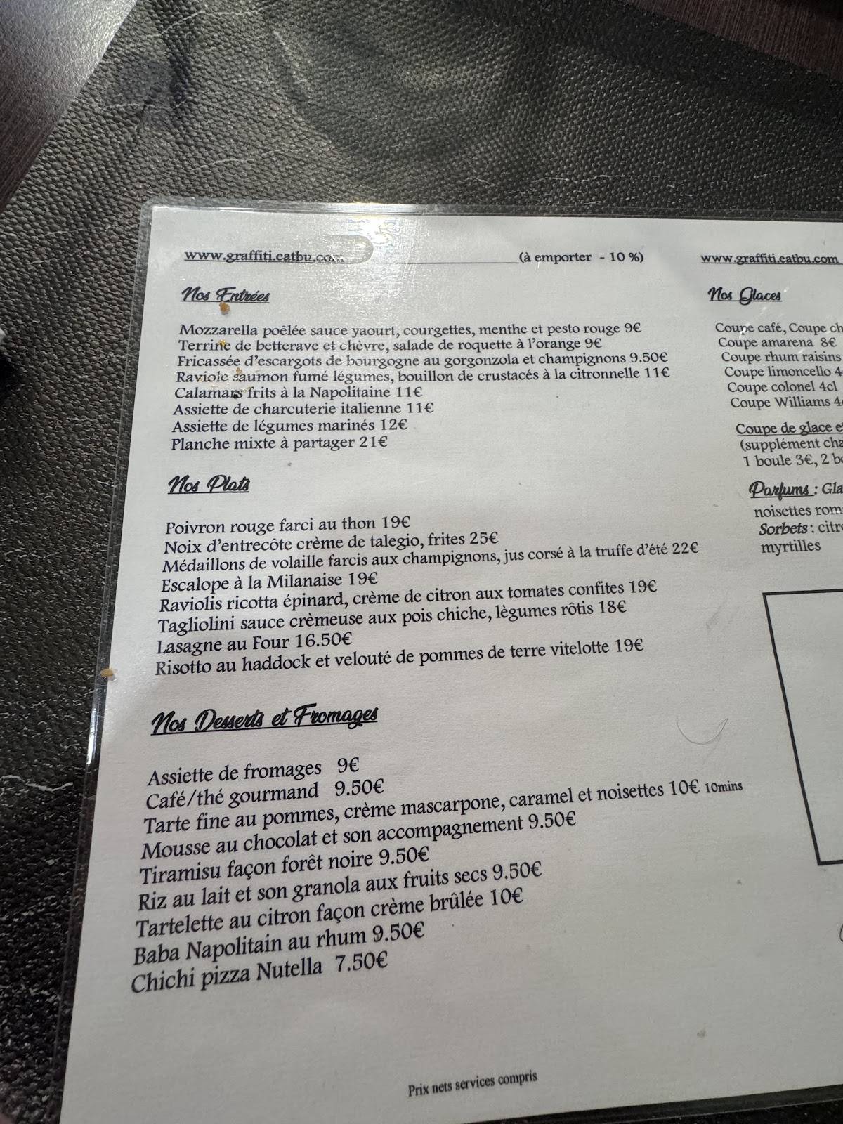 Menu de Graffiti