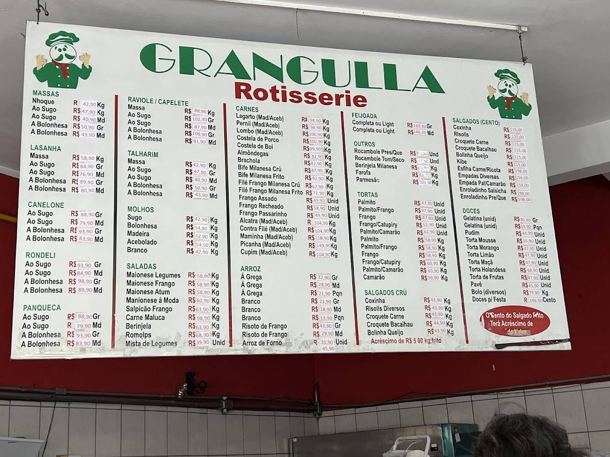 Grangulla Rotesserie cardápio