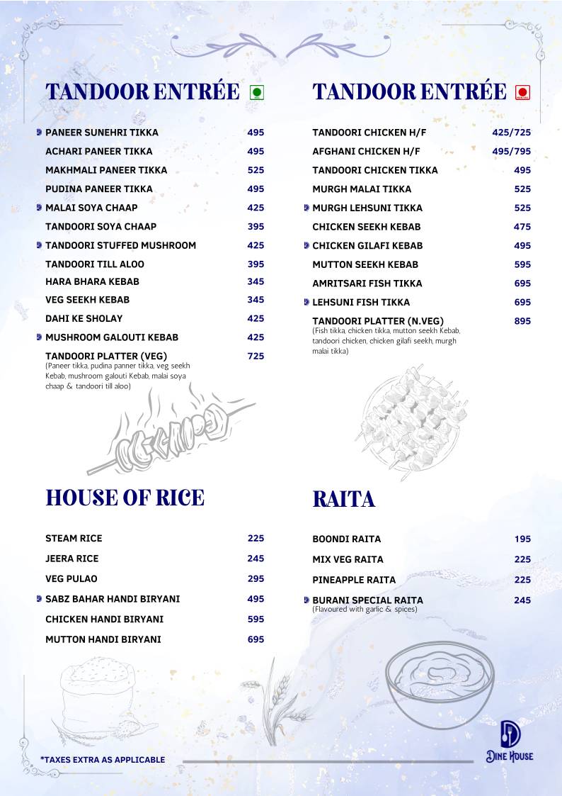 Dine House menu