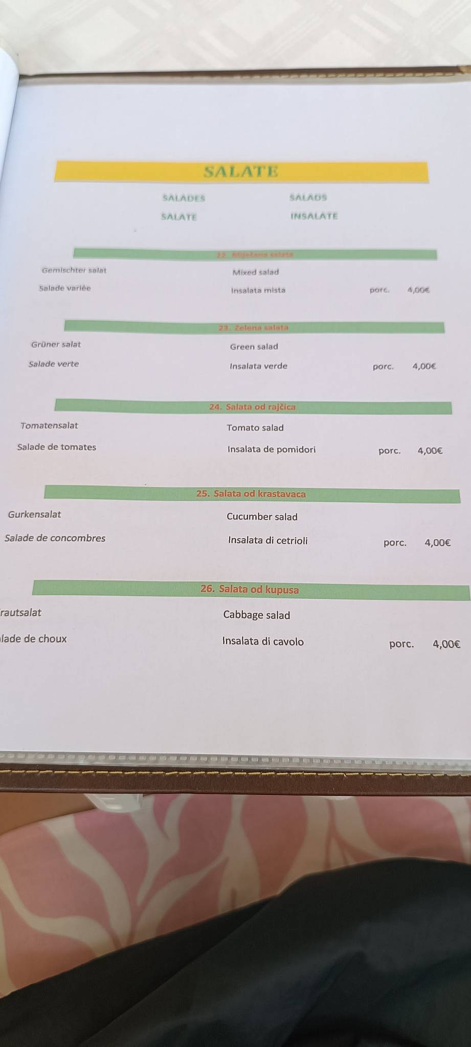 Menu di Bedem 