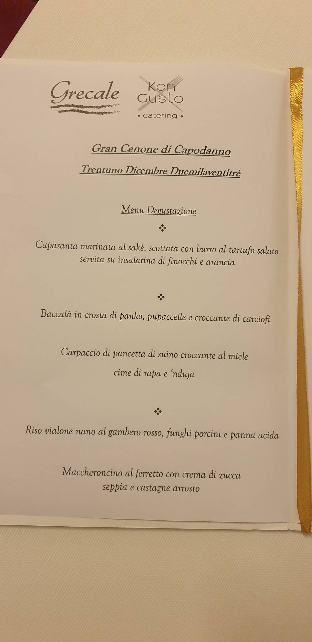 Menu di Grecale 