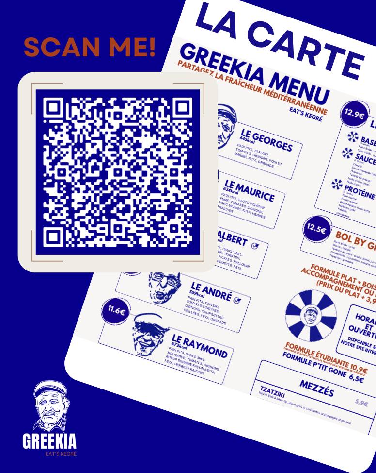 Menu de GREEKIA Bellecour - Street Food Grecque