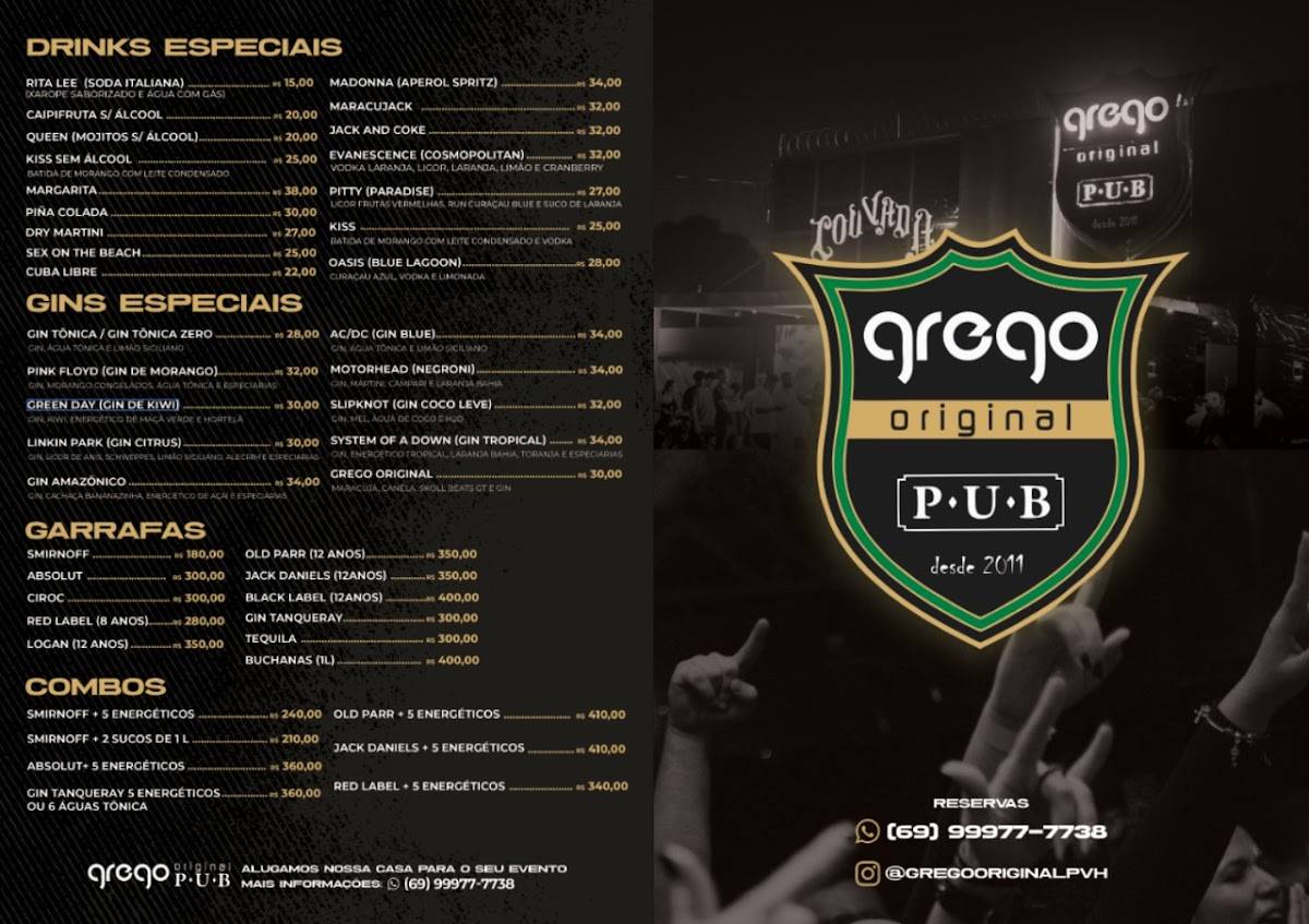 Grego Original cardápio