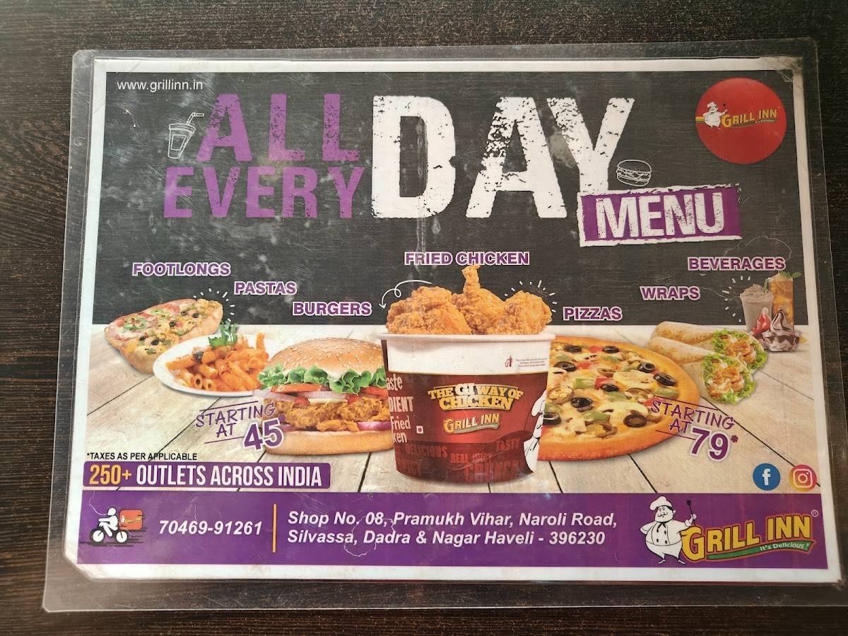Grill Inn Silvassa menu