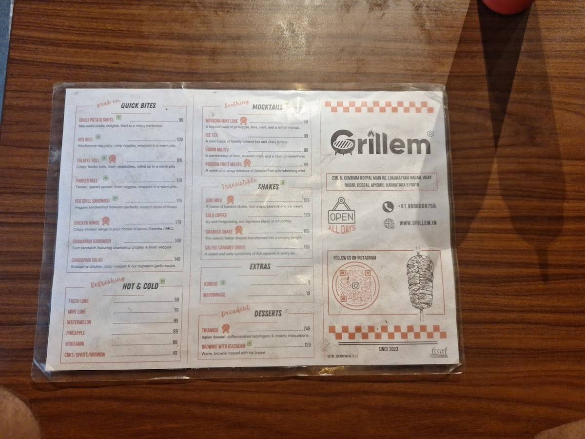 Grillem menu