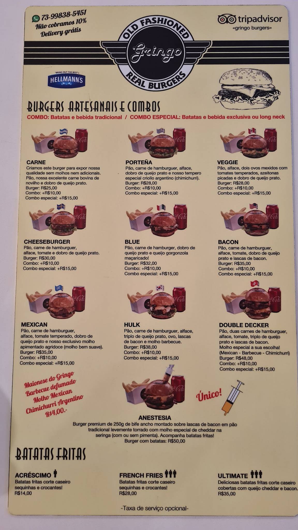 Gringo Burgers Delivery cardápio