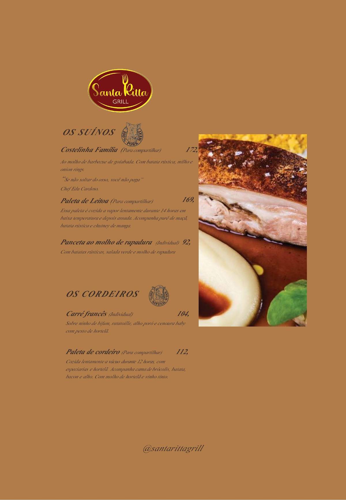 Restaurante Santa Ritta Grill cardápio