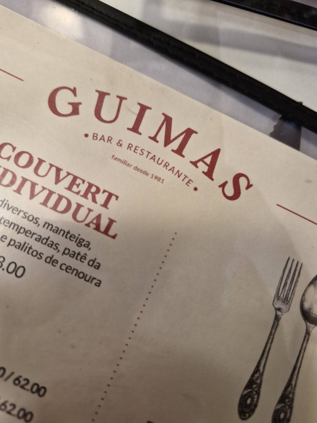Guimas cardápio