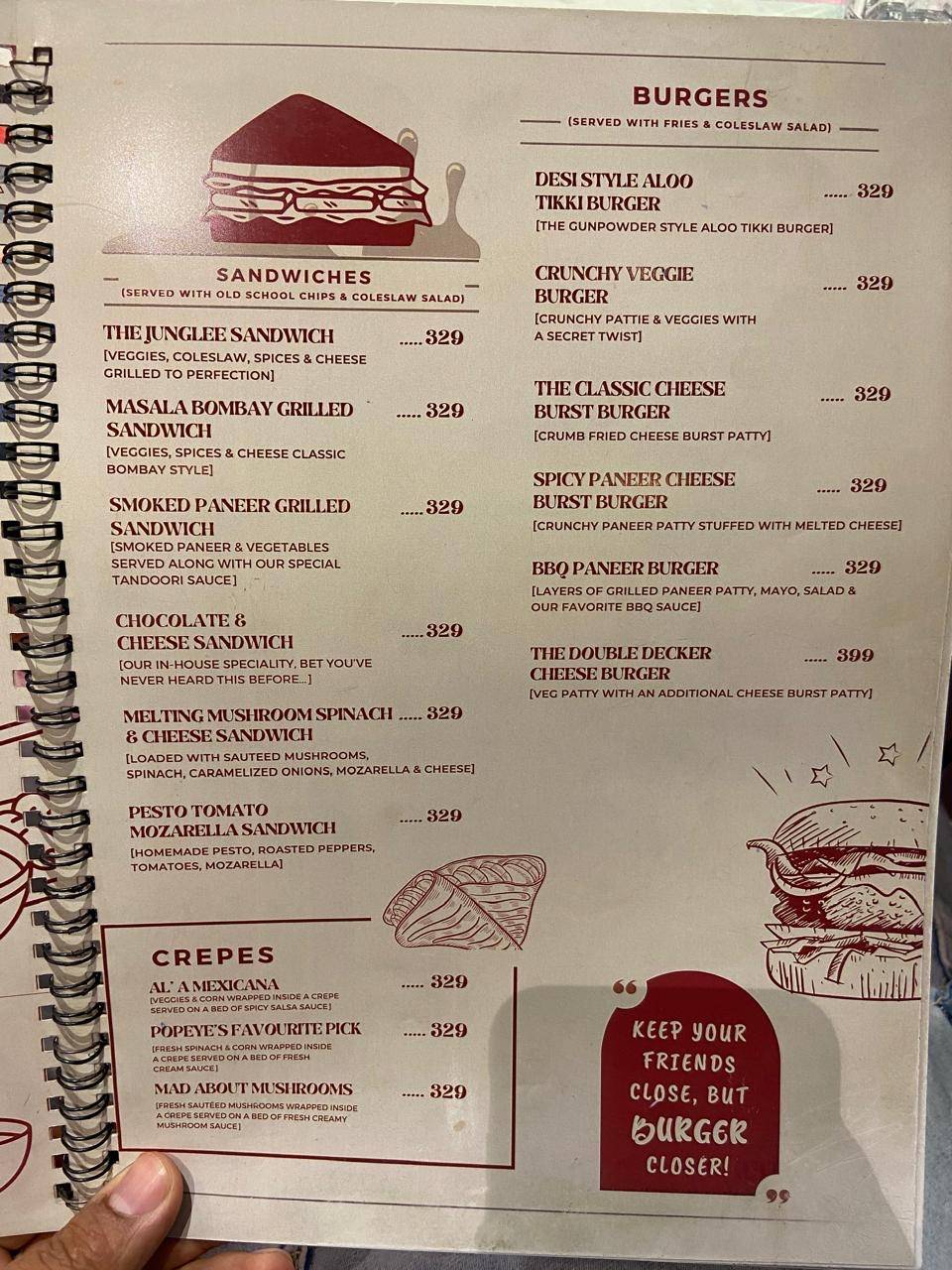 Gunpowder Kitchen & Cafe menu