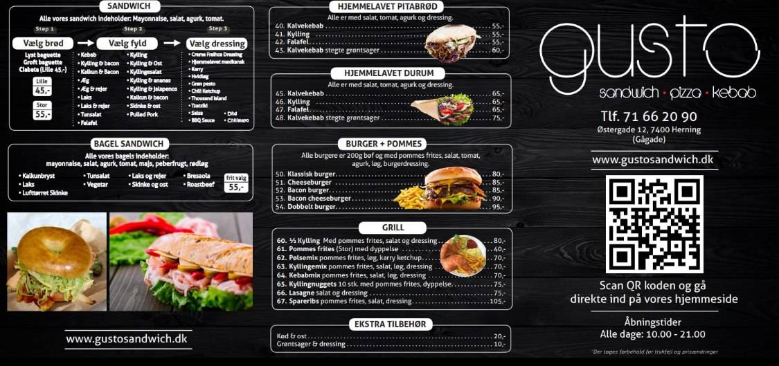 Menu de Gusto Sandwich