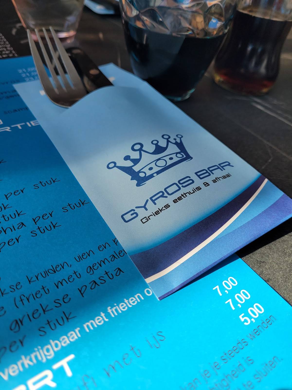 Menu de Gyros Bar