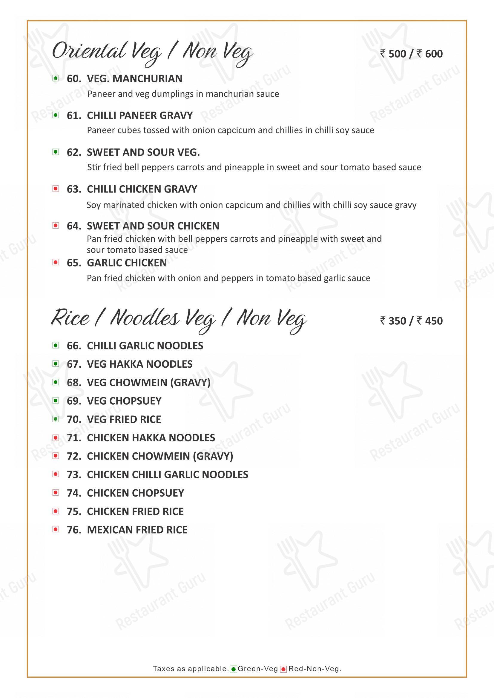 Menu for the HIVE Restaurant & Bar pub & bar