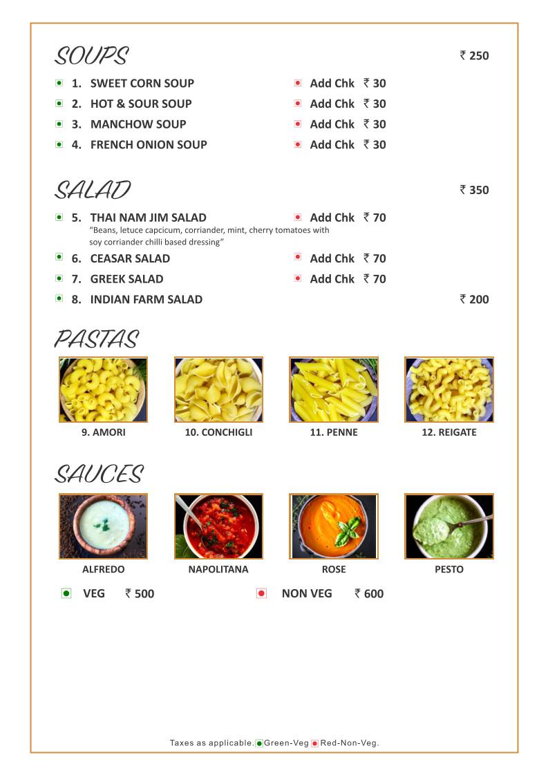 HIVE Restaurant & Bar menu