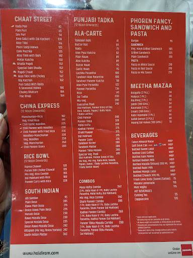 Haldiram's - MSX Mall menu