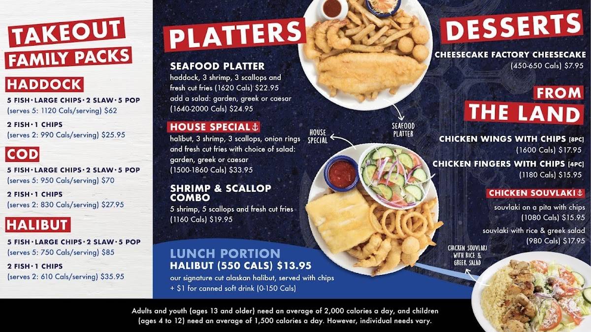 Menu at Halibut House Fish & Chips restaurant, Niagara Falls