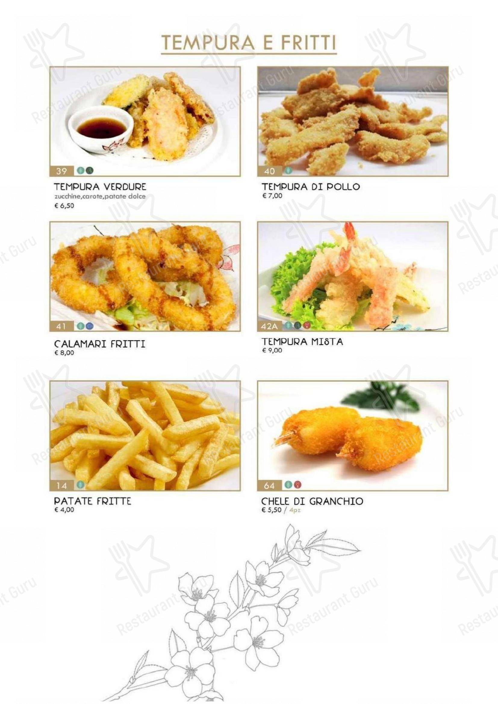Menu di Hanami Asian Fusion - Menu bar