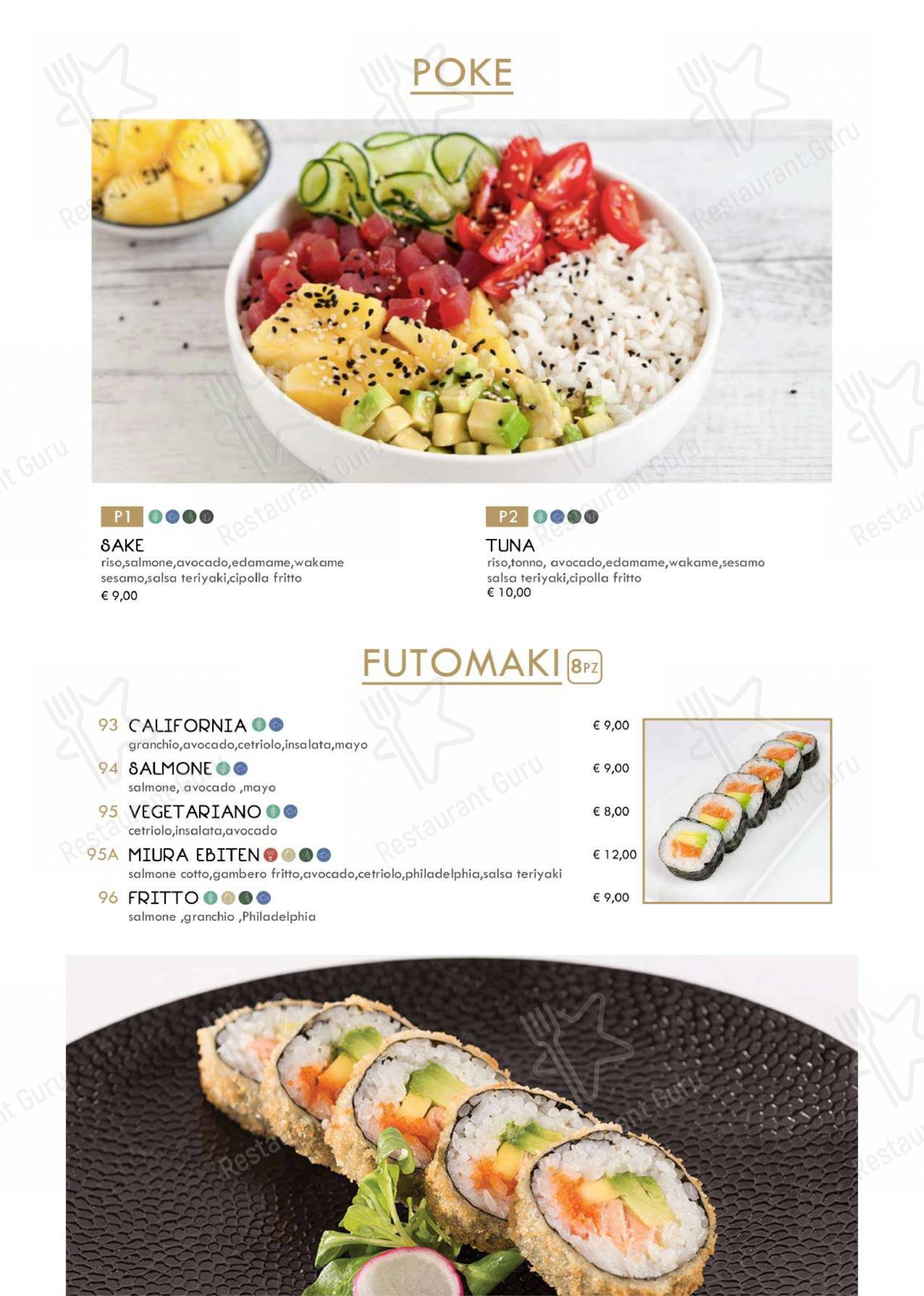 Menu per Hanami Asian Fusion ristorante