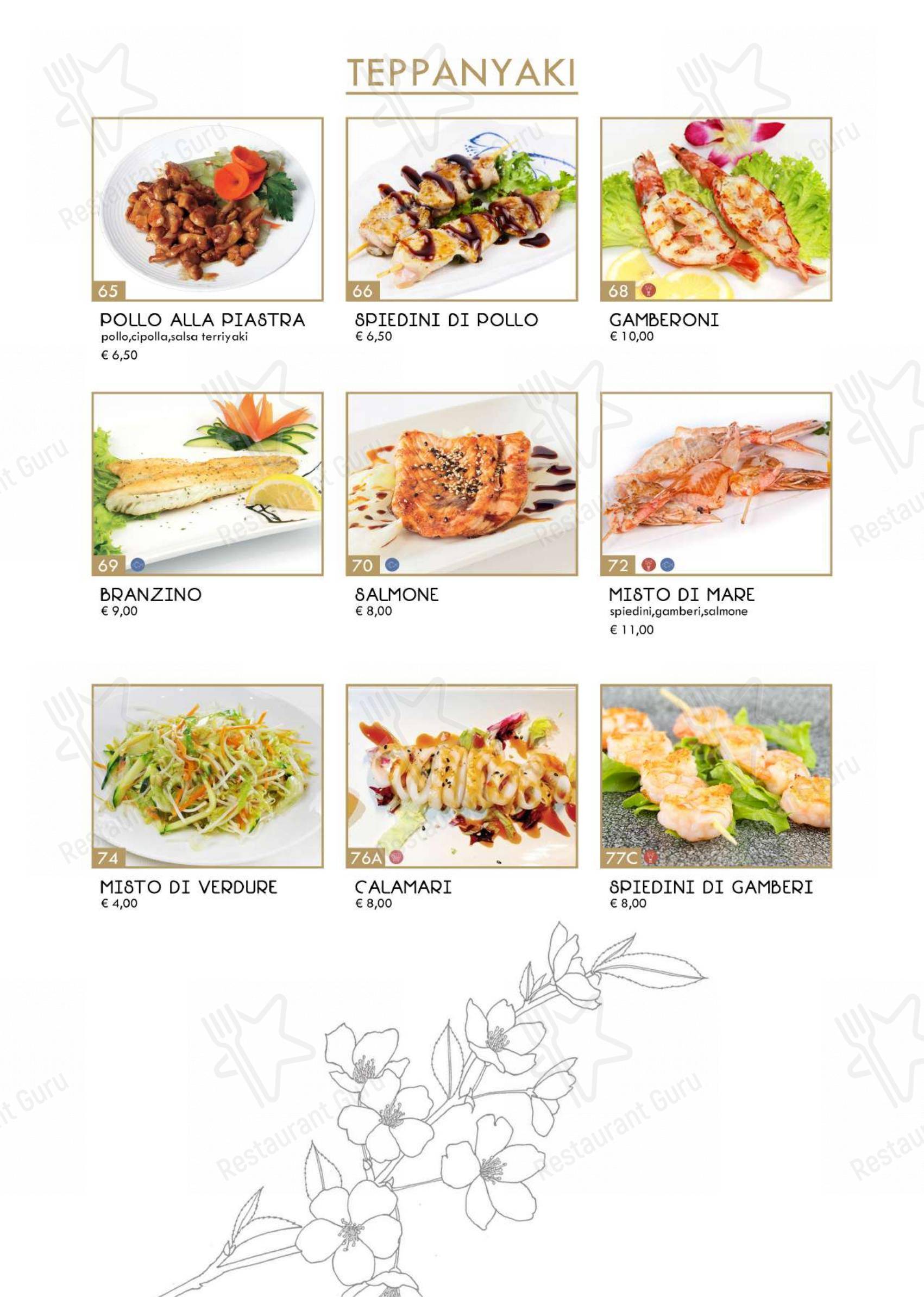 Menu per Hanami Asian Fusion ristorante