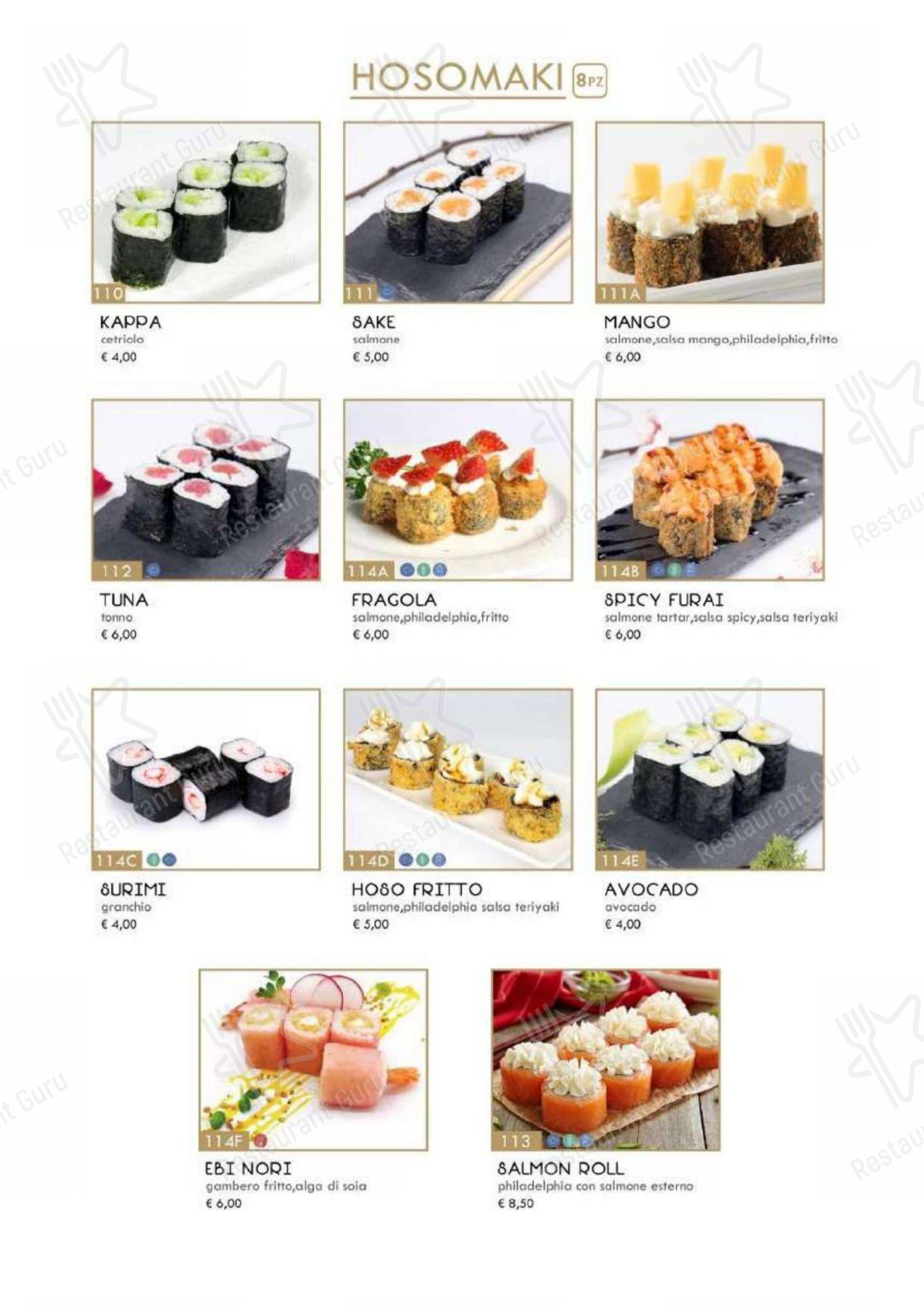 菜单 per Hanami Asian Fusion in Ferrara