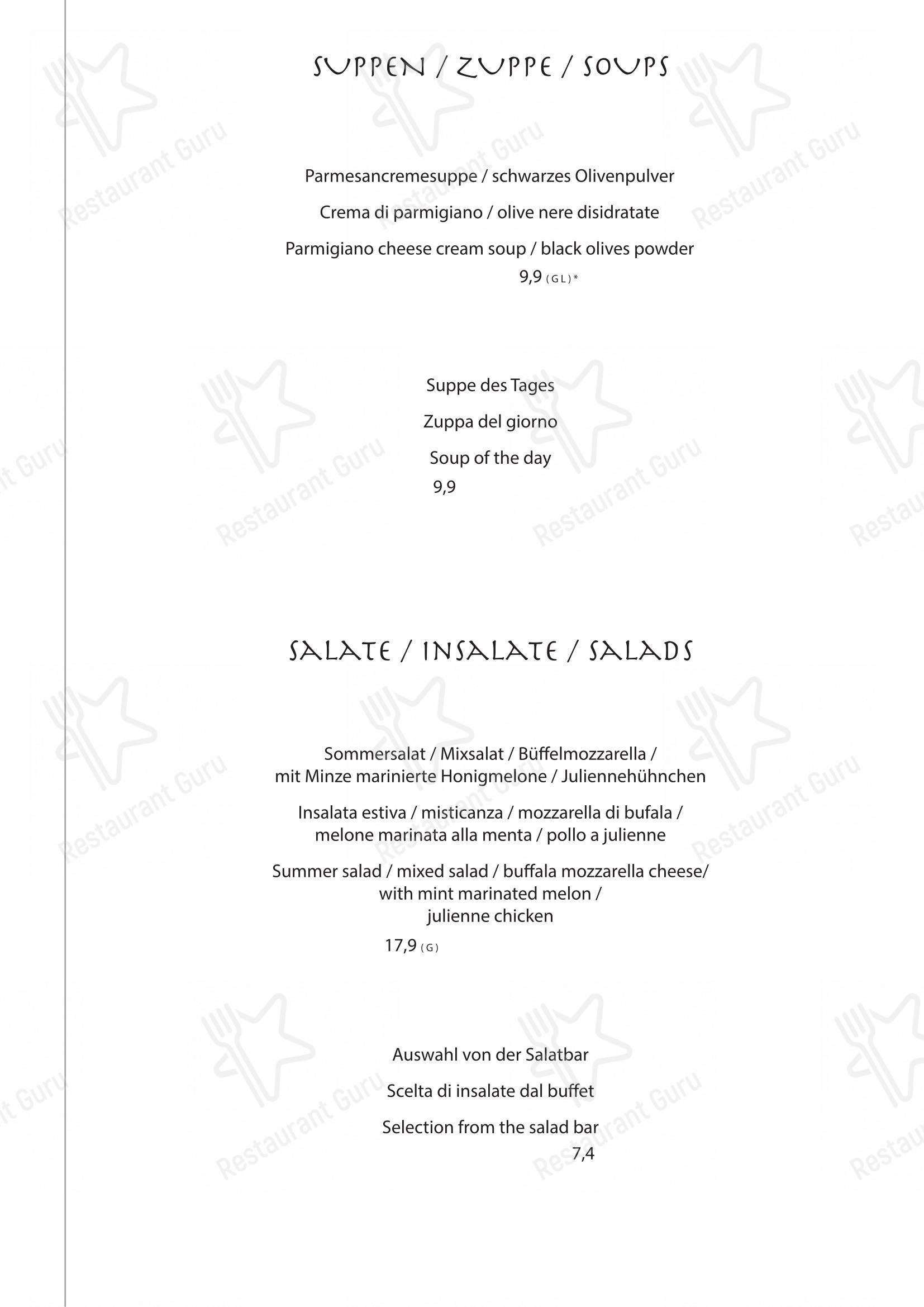 Menu per Pizzeria Hans in Dobbiaco