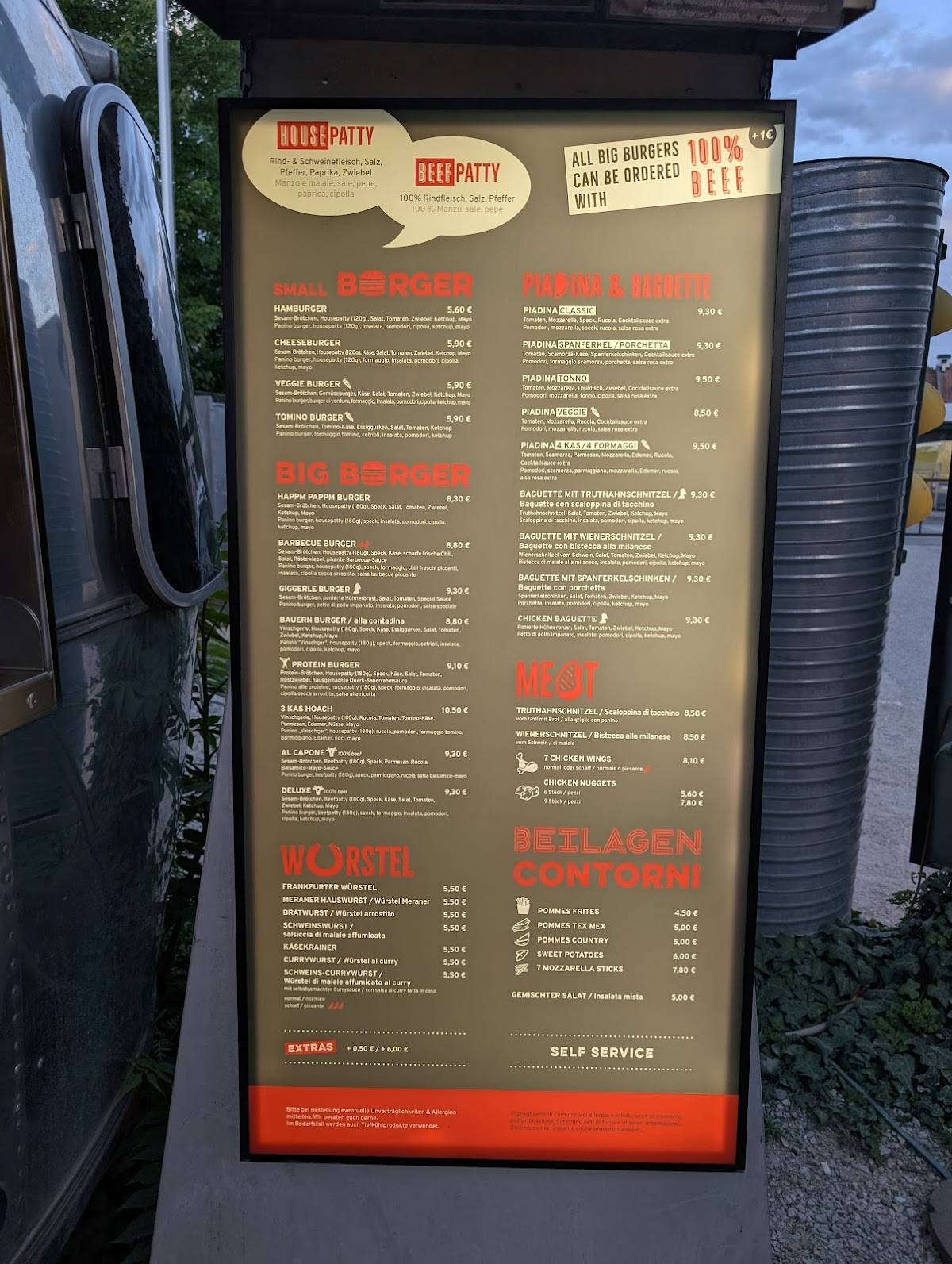Menu di Happm Pappm Marlengo 