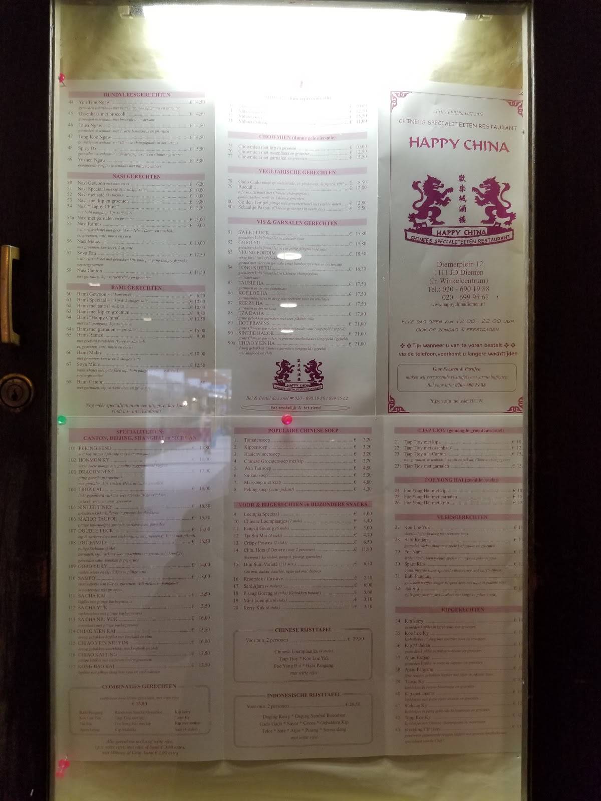 Happy china menu discount