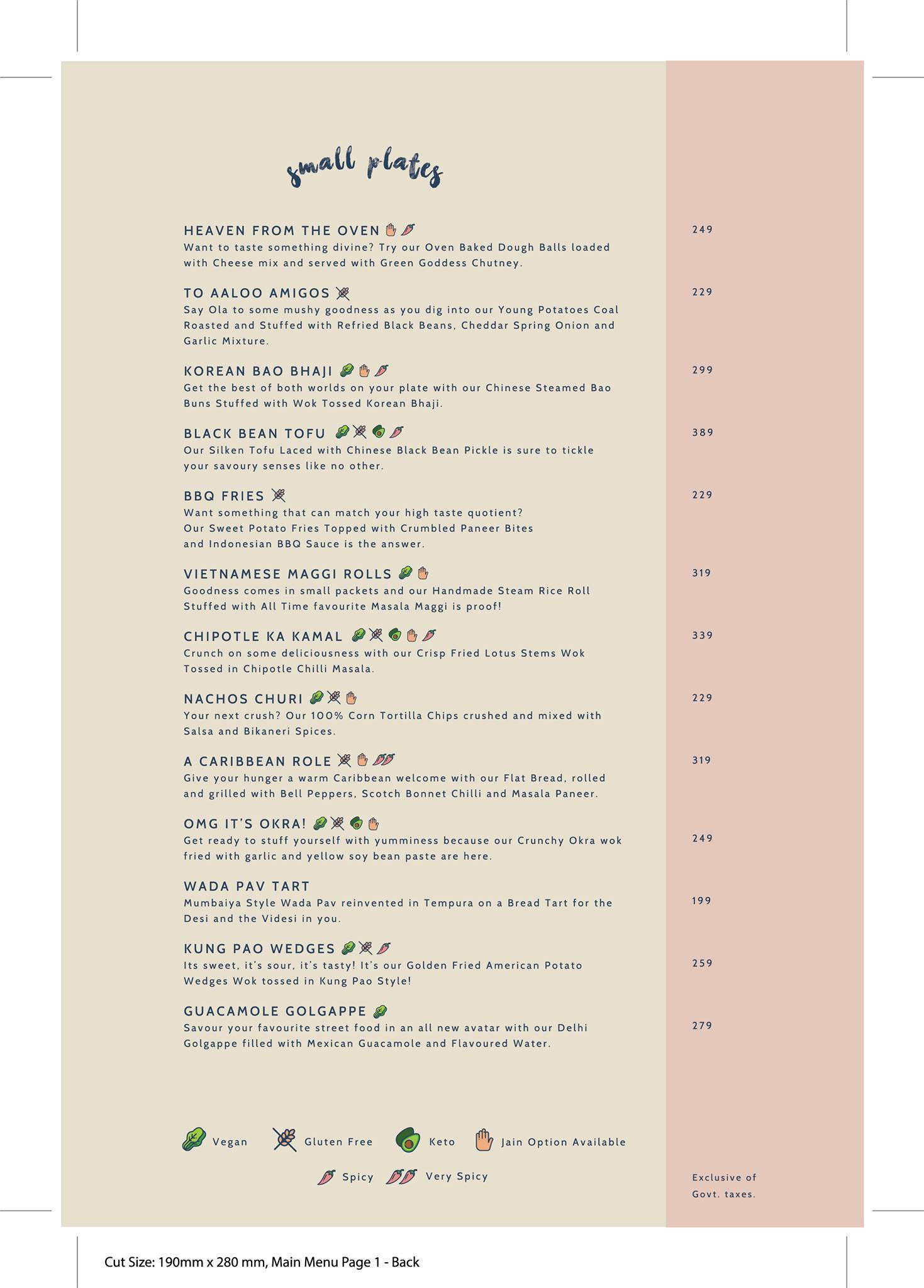 Happy House Kitchen menu