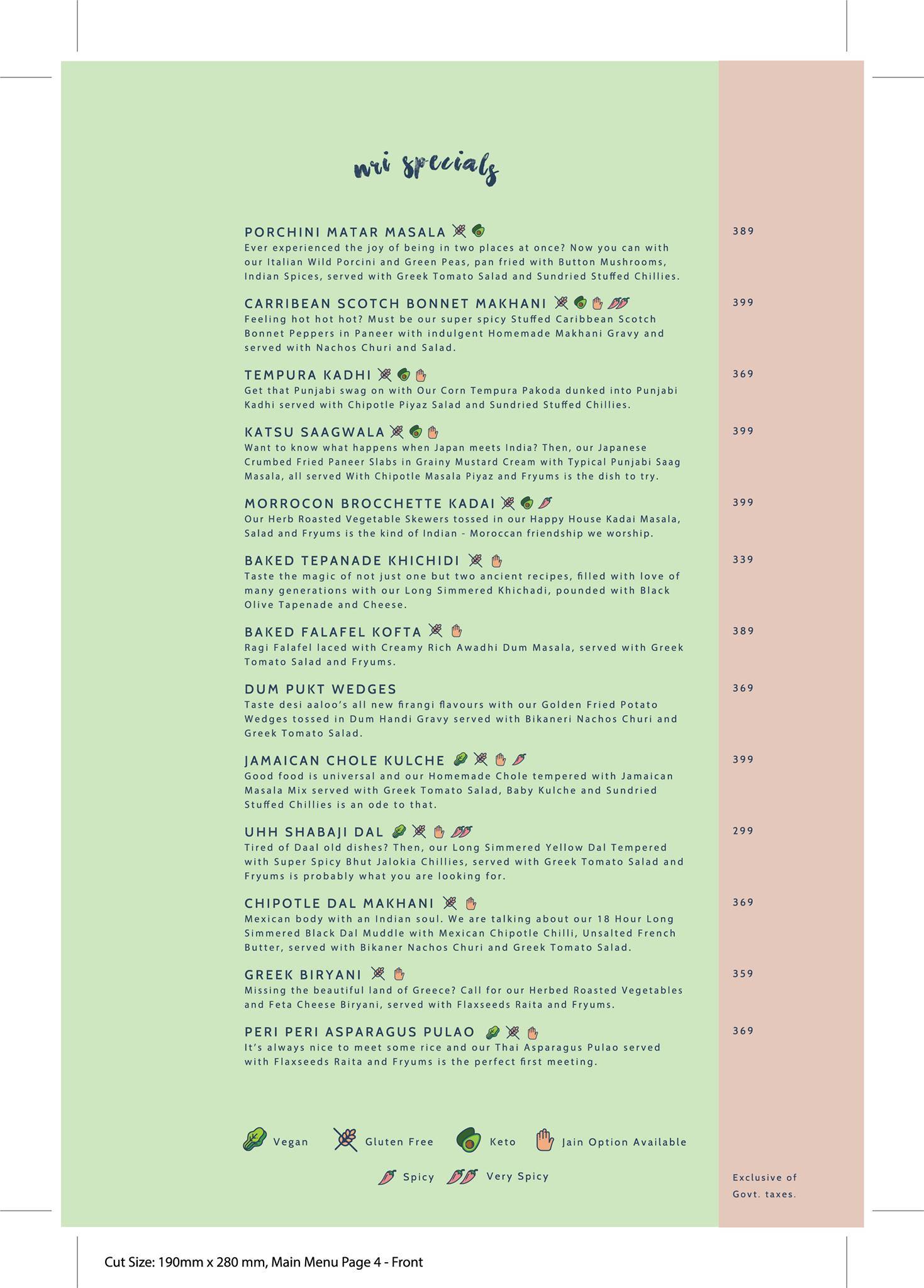 Happy House Kitchen menu