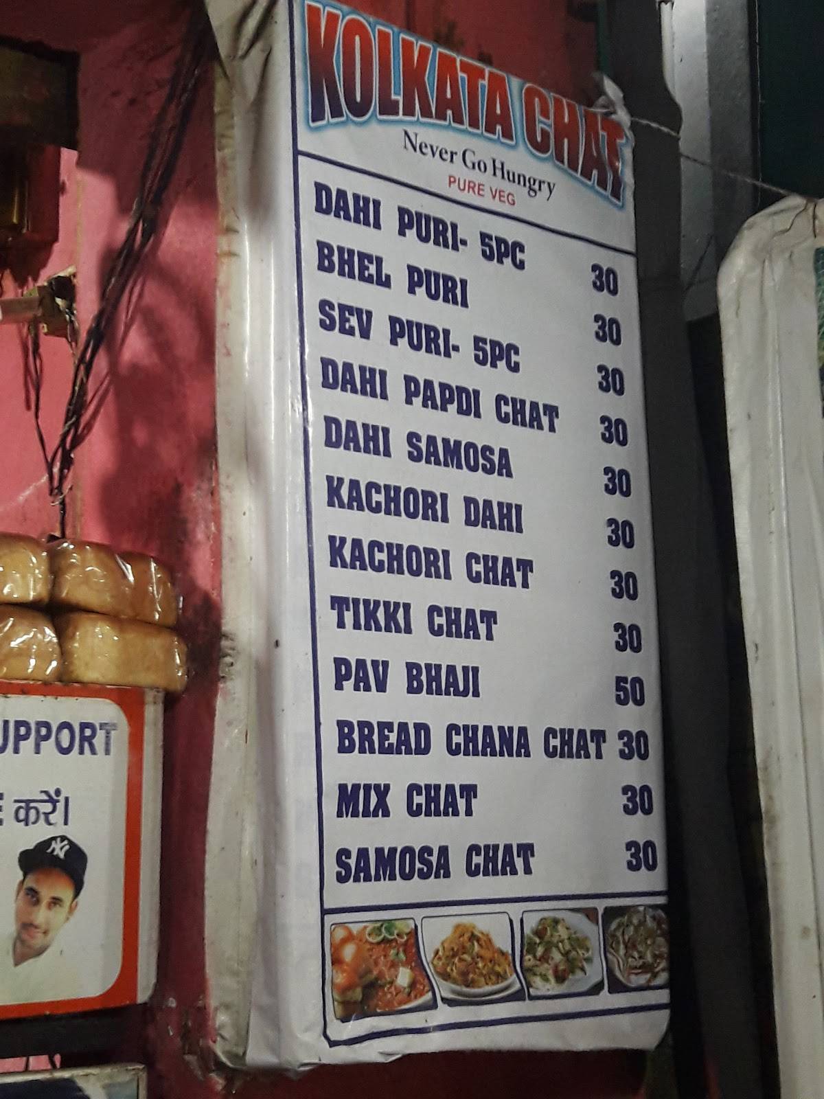 Kolkata Chat menu