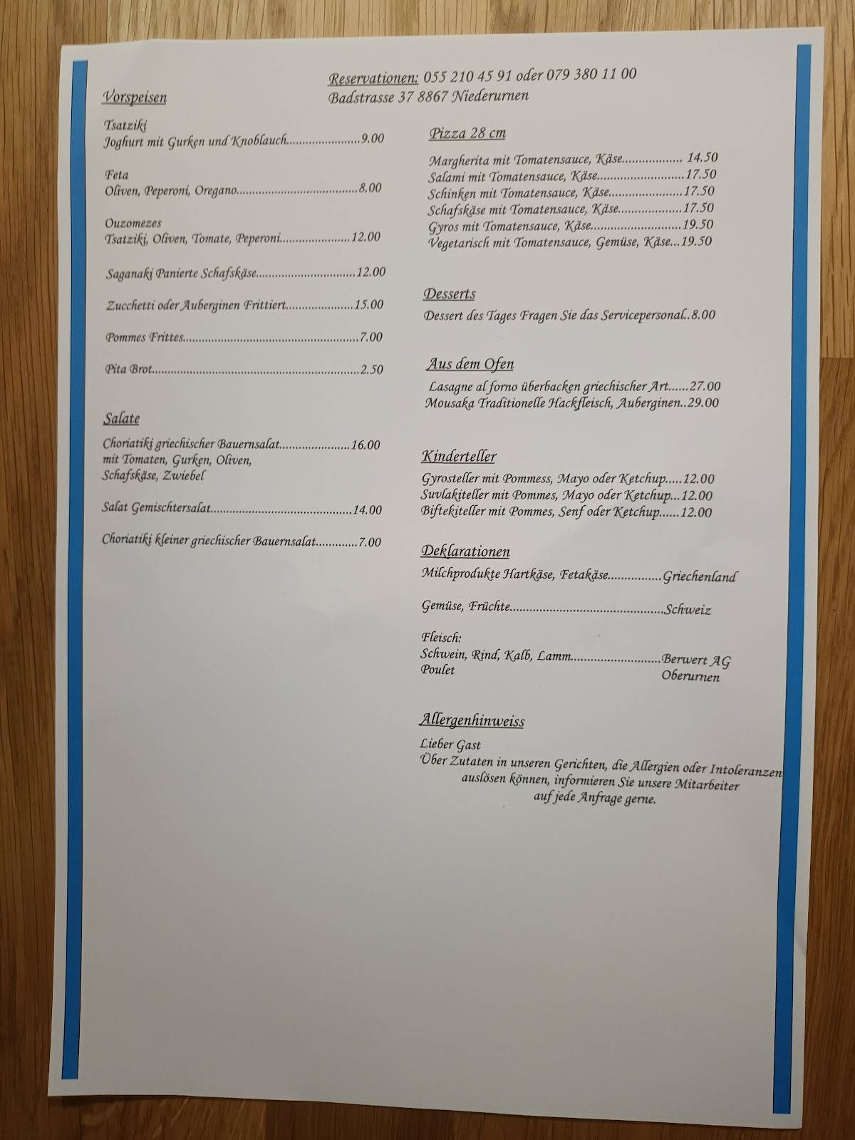 Menu di Hermes Grill 