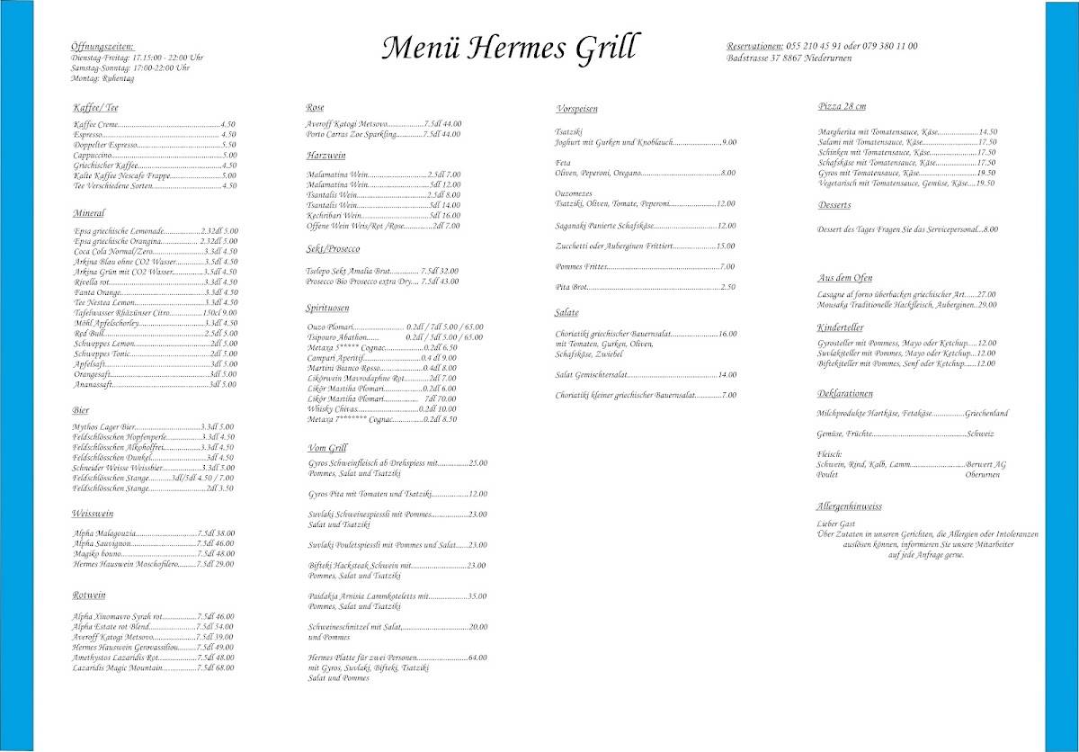 Menu di Hermes Grill 