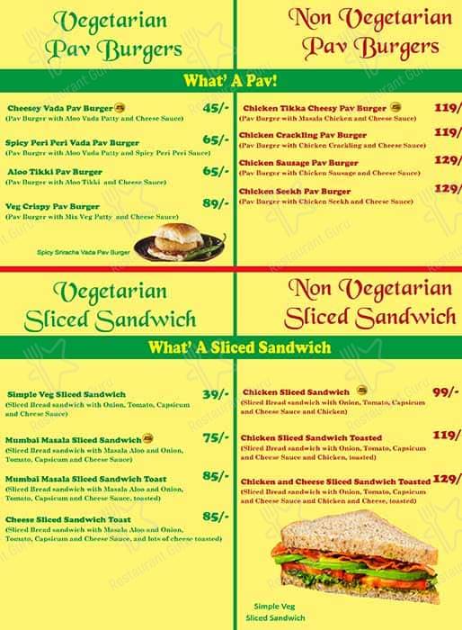 Hero Sandwiches menu
