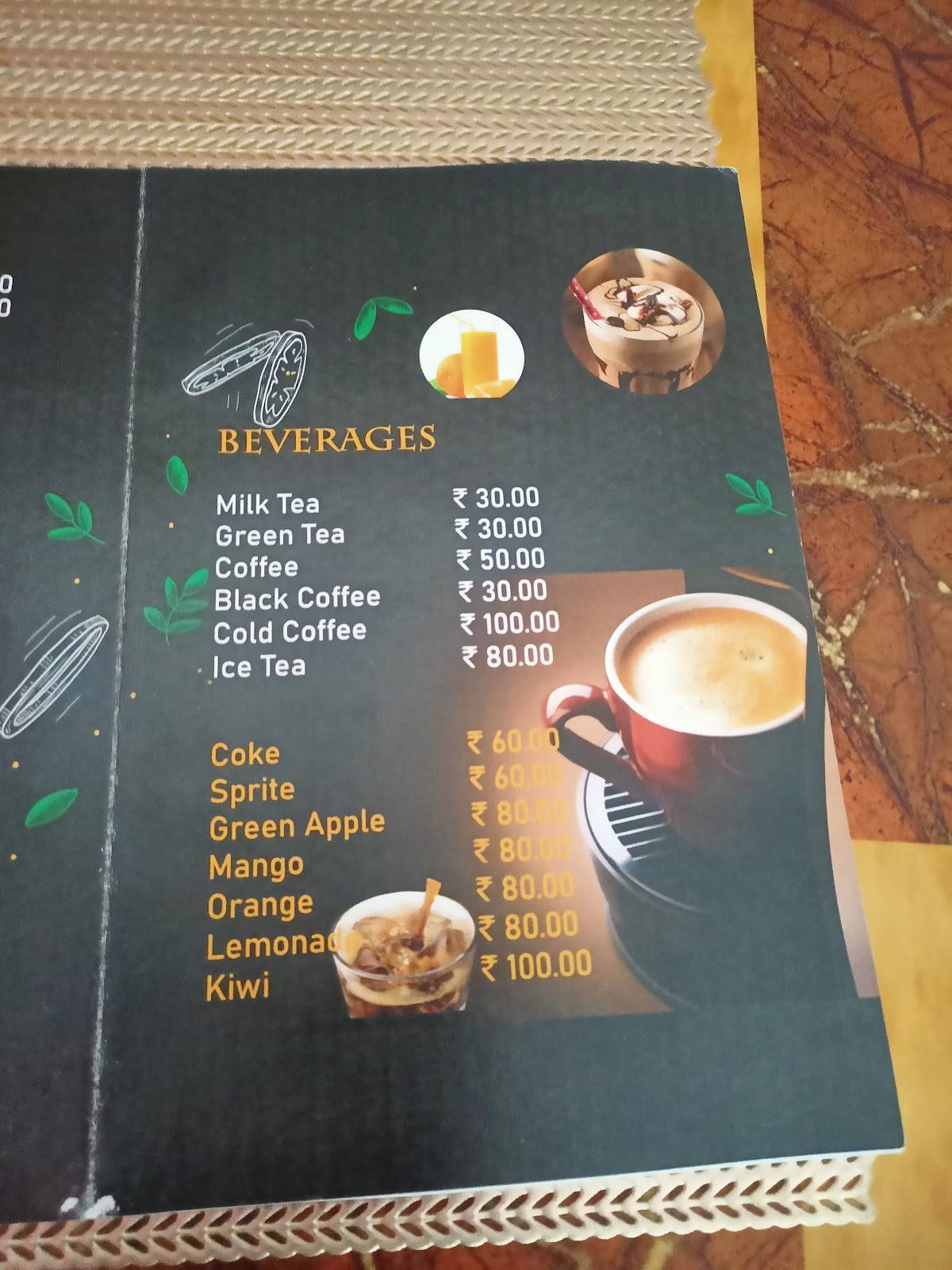 Highnoon menu
