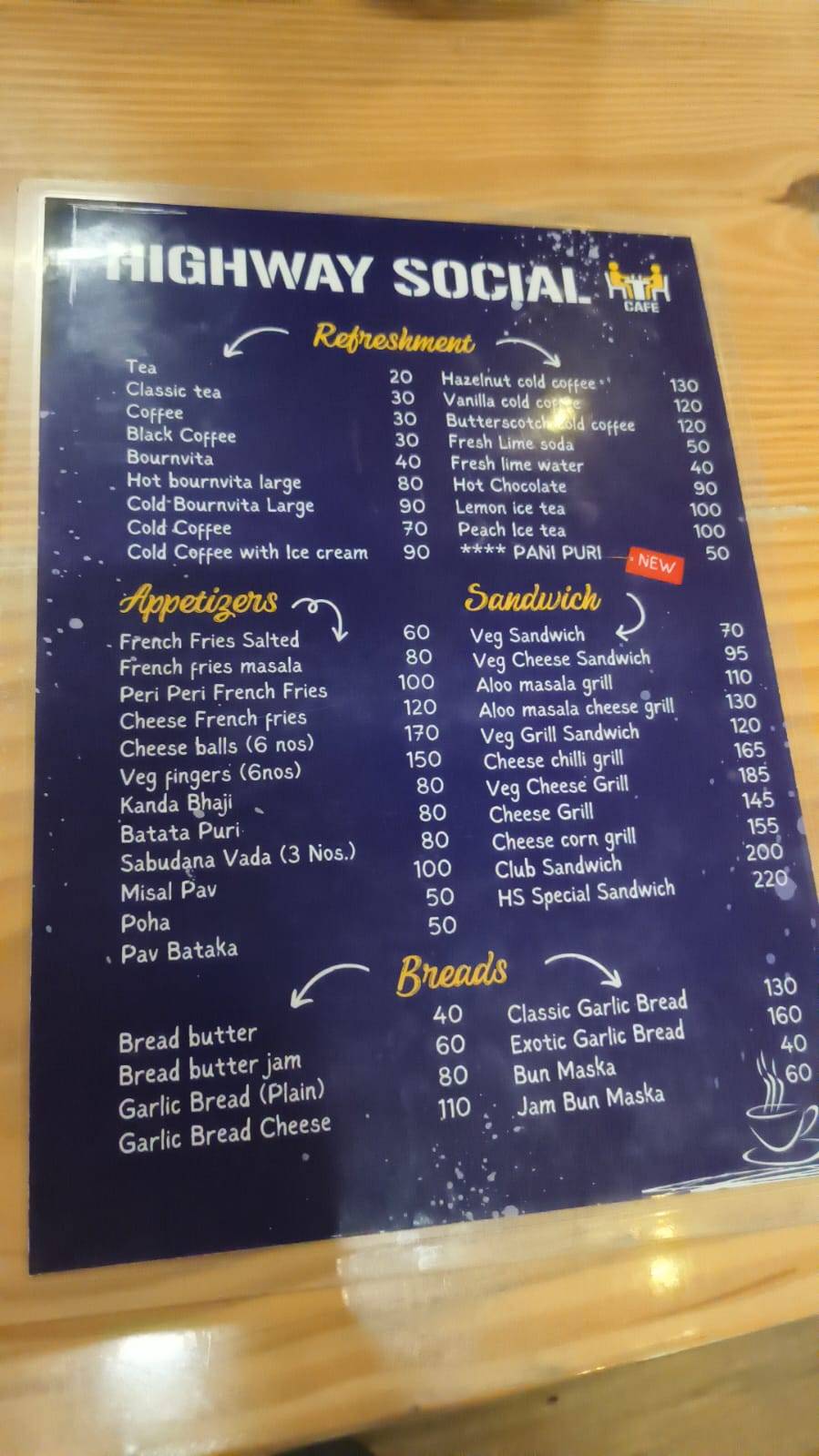 Highway Social Cafe - Best cafe on NH 48 near Valsad menu
