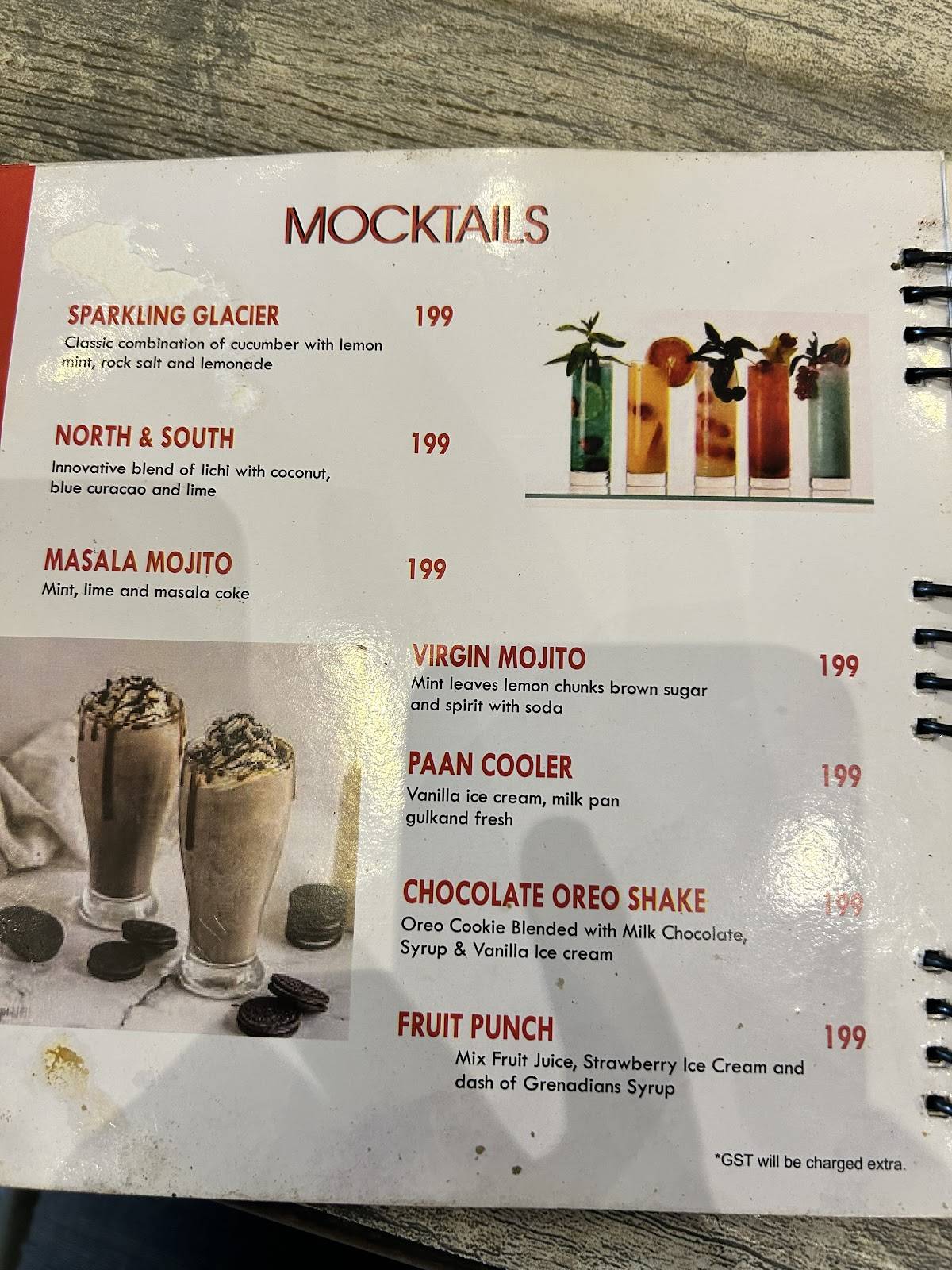 Hira Sweets menu