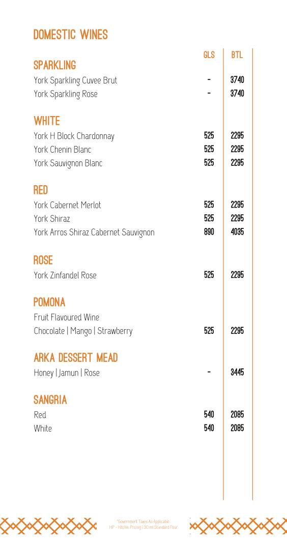 Hitchki, BKC menu