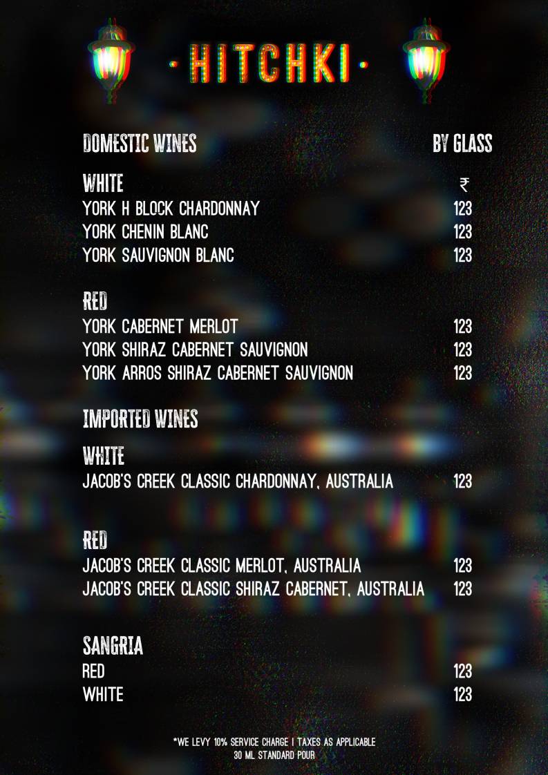 Hitchki, BKC menu