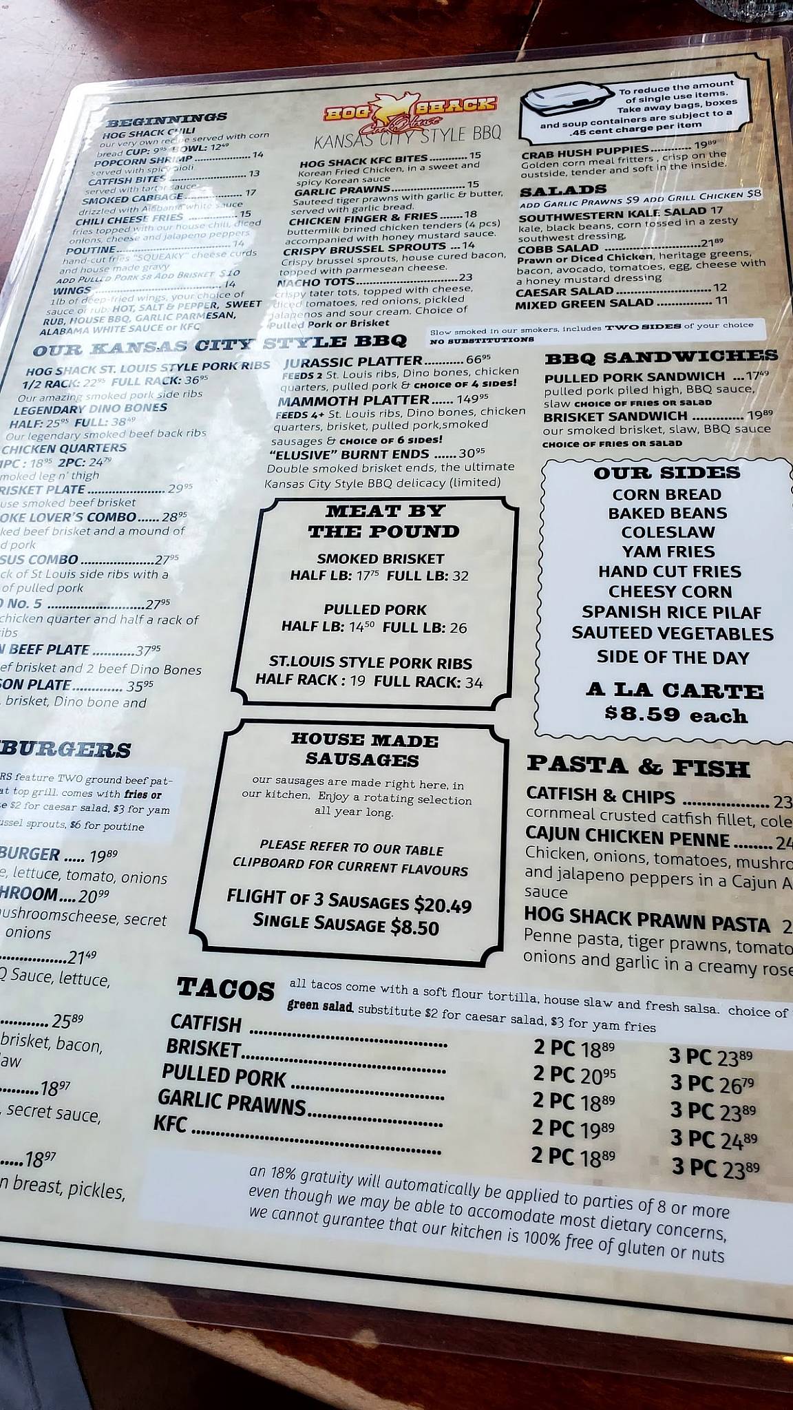 Menu de Hog Shack Cook House
