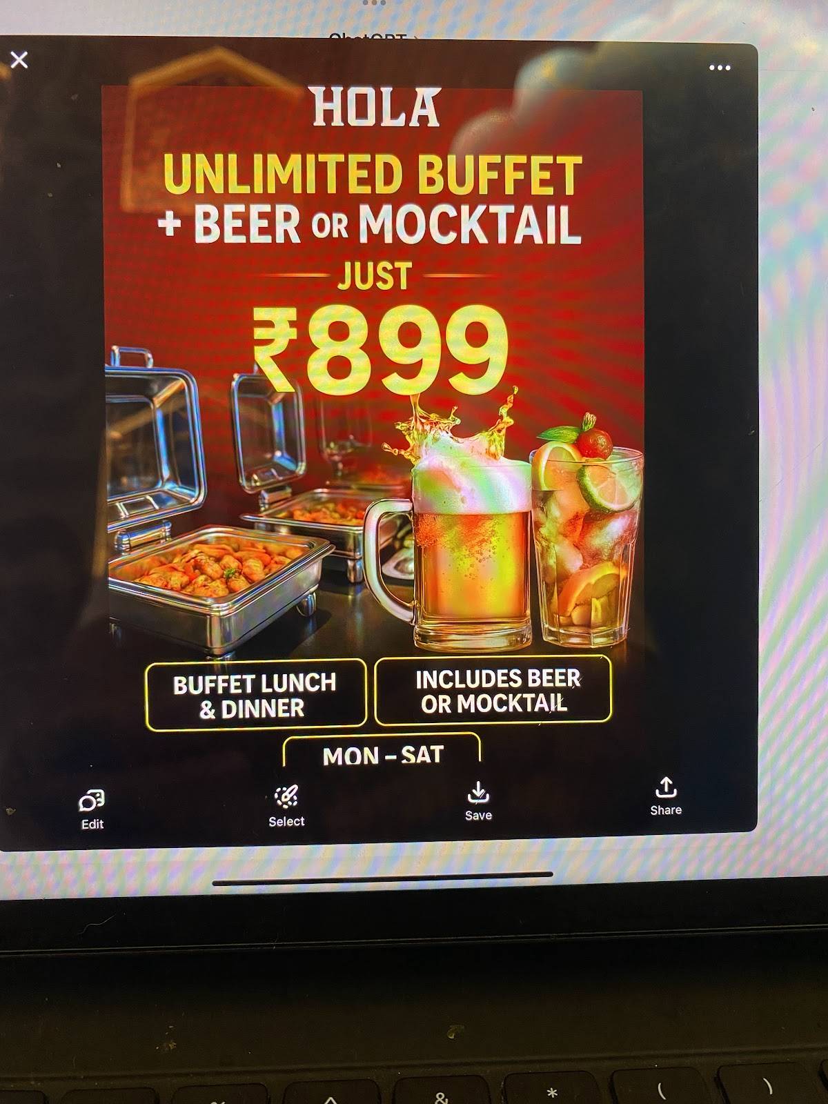 Hola Restaurante menu