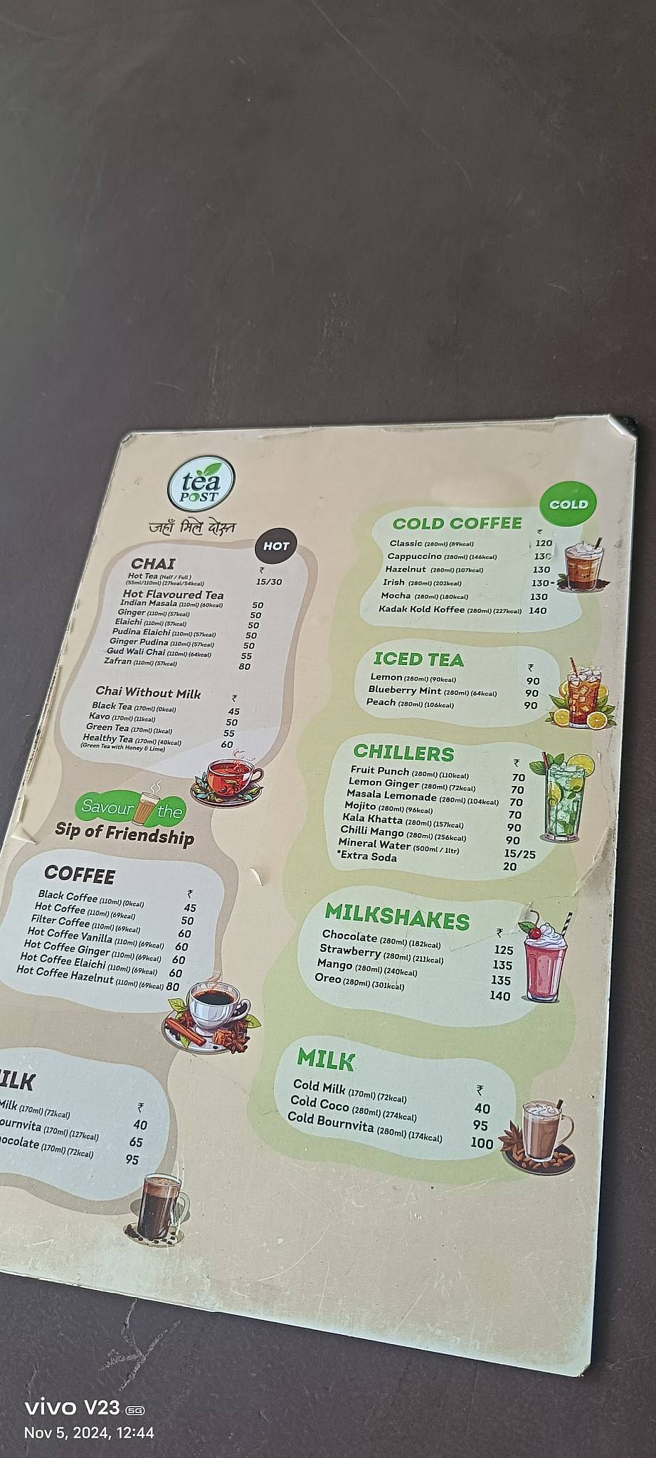 Tea Post menu
