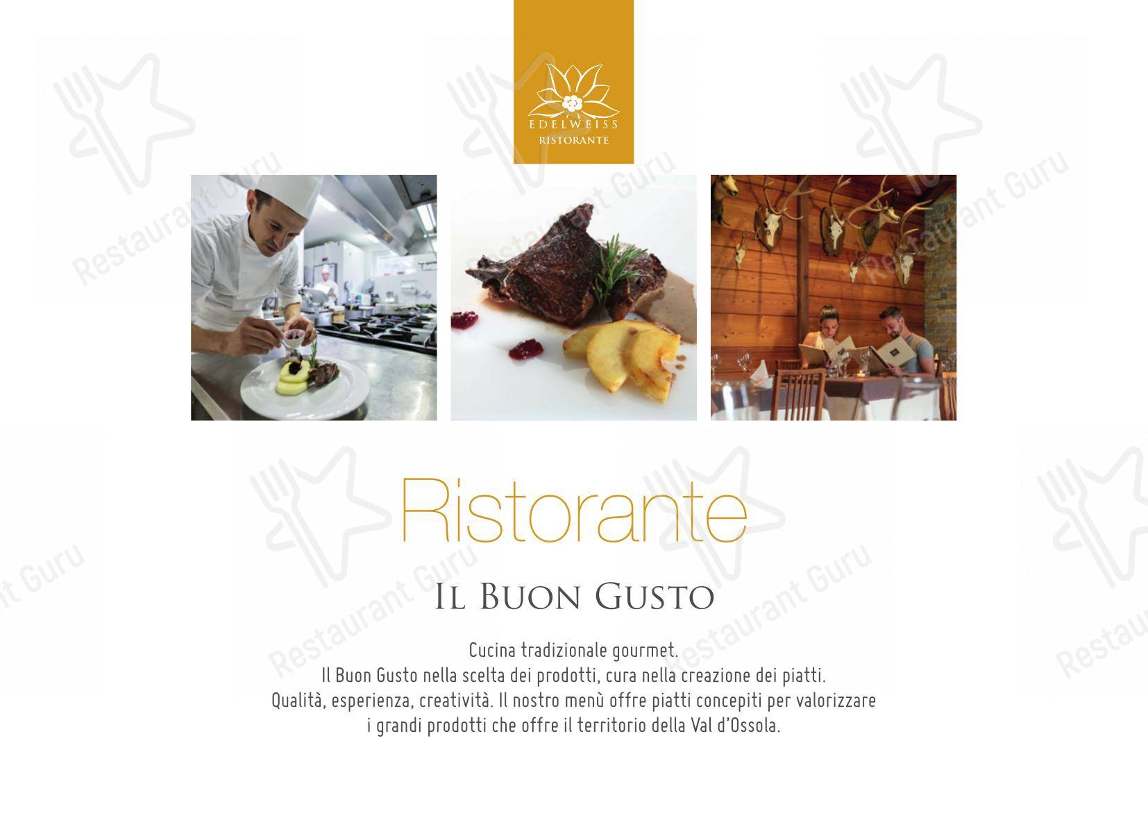 菜单 per Albergo Ristorante Edelweiss - Larespa in Crodo
