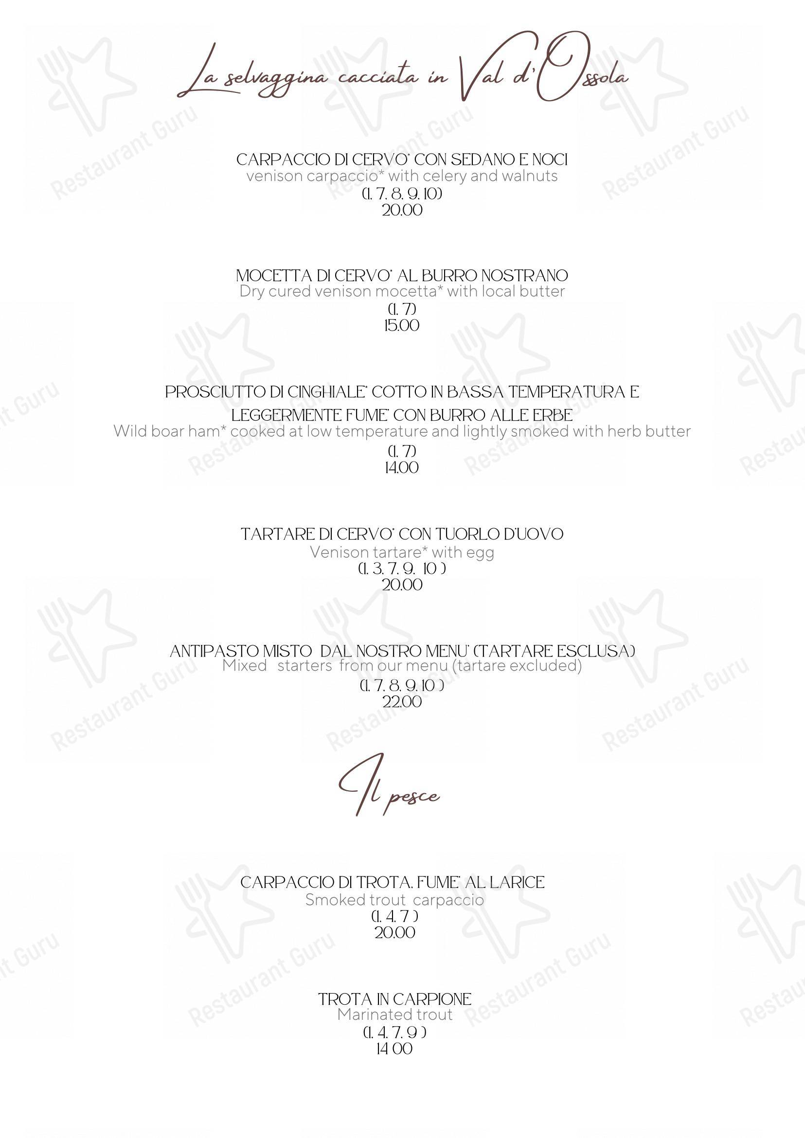 Menu di Albergo Ristorante Edelweiss - Larespa - Основное меню